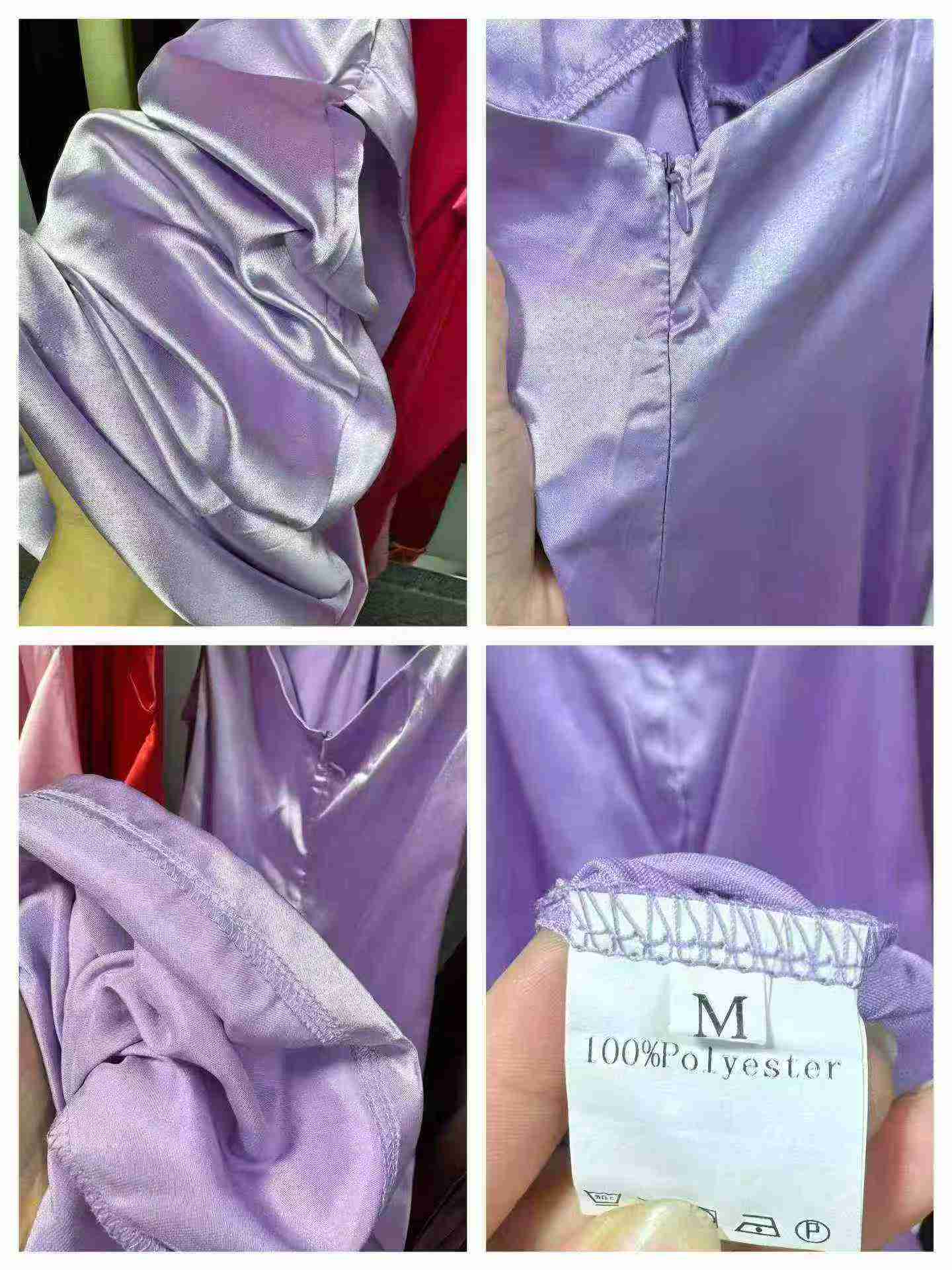 300 Pcs French Style Solid Satin Long Evening Dresses - Image 4