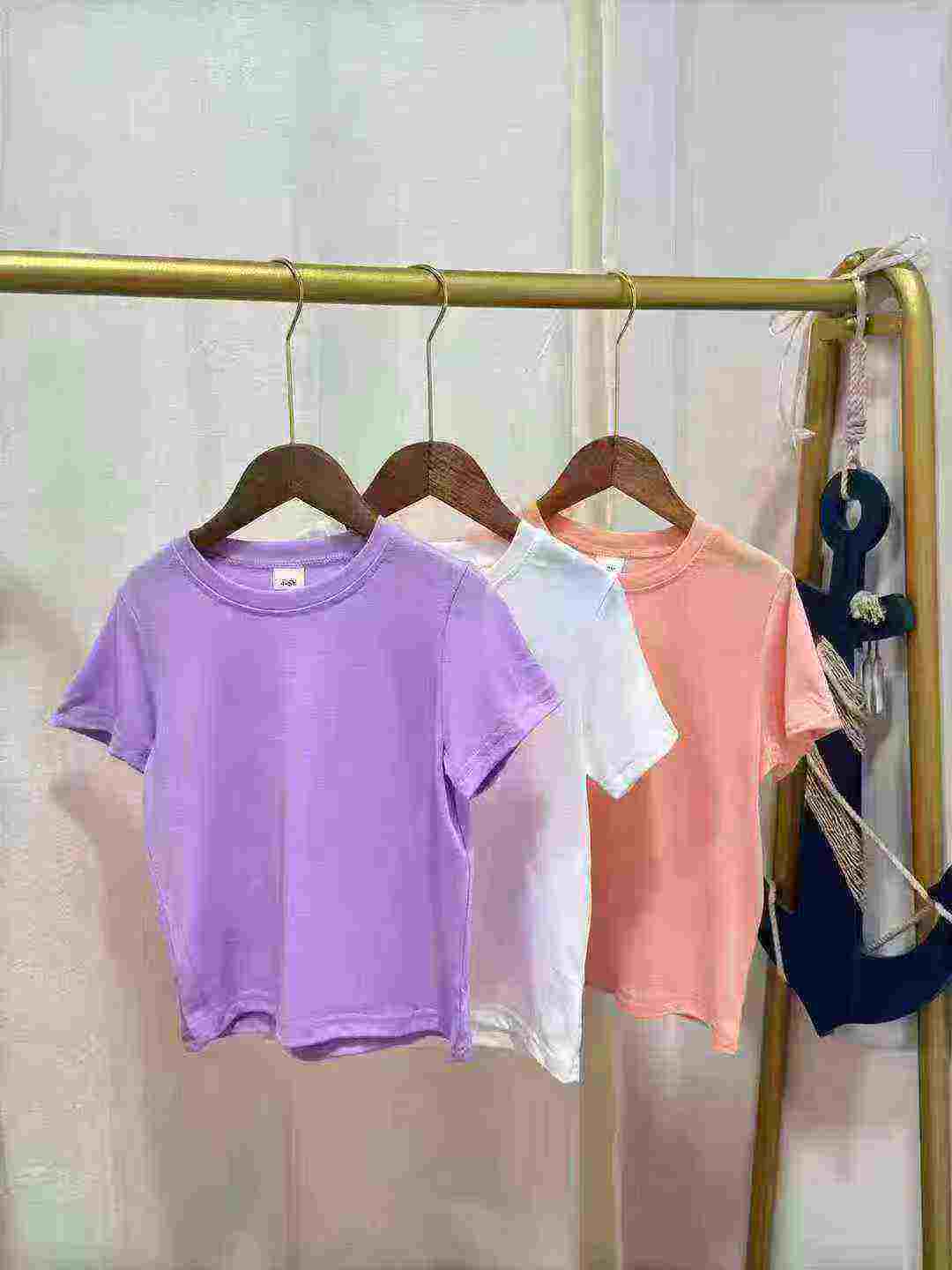 5000 Helai T-Shirt Lengan Pendek Kanak-Kanak Rayon Polos Pepejal - Image 2