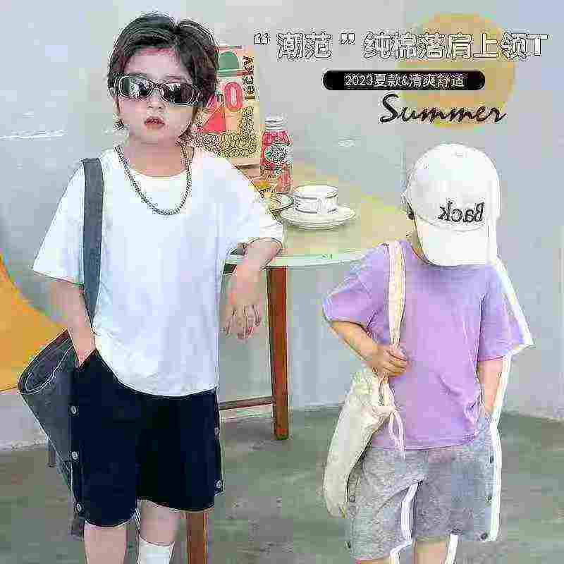 5000 Helai T-Shirt Lengan Pendek Kanak-Kanak Rayon Polos Pepejal - Image 3