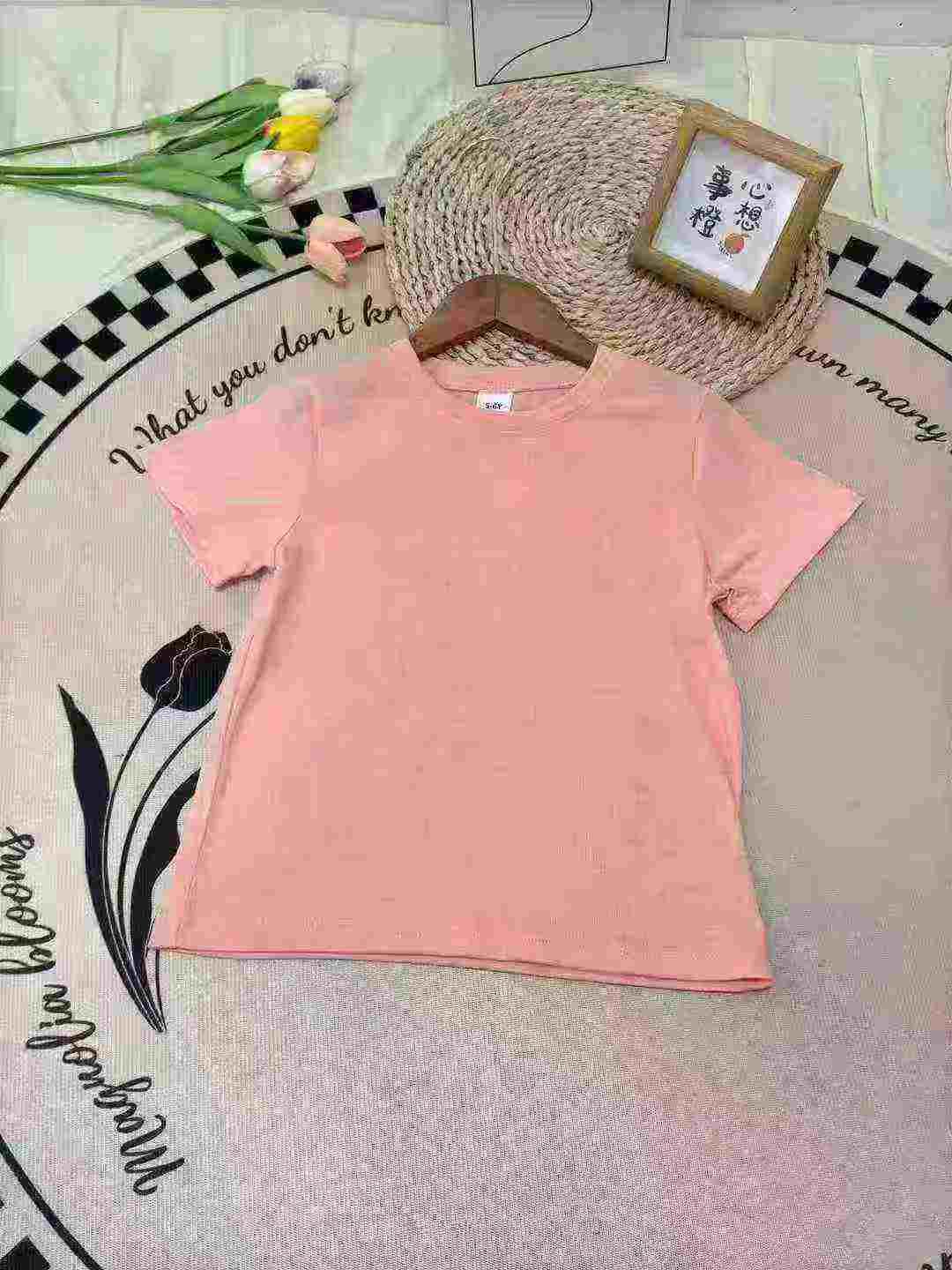 5000 Helai T-Shirt Lengan Pendek Kanak-Kanak Rayon Polos Pepejal - Image 4