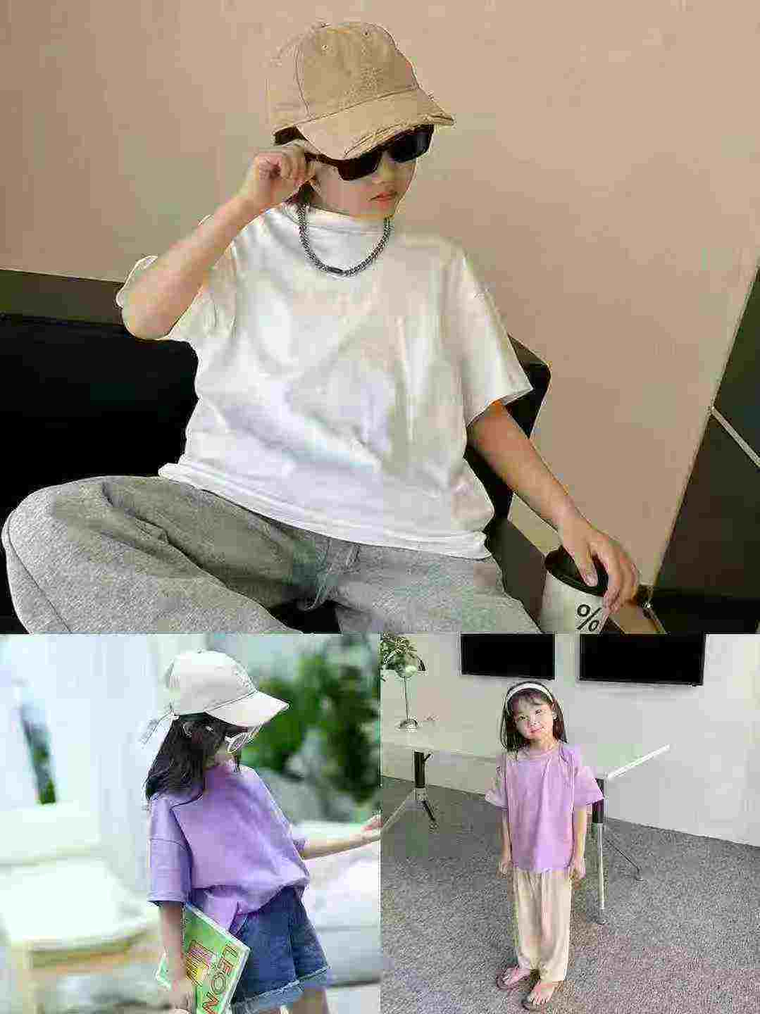 5000 Helai T-Shirt Lengan Pendek Kanak-Kanak Rayon Polos Pepejal - Image 9