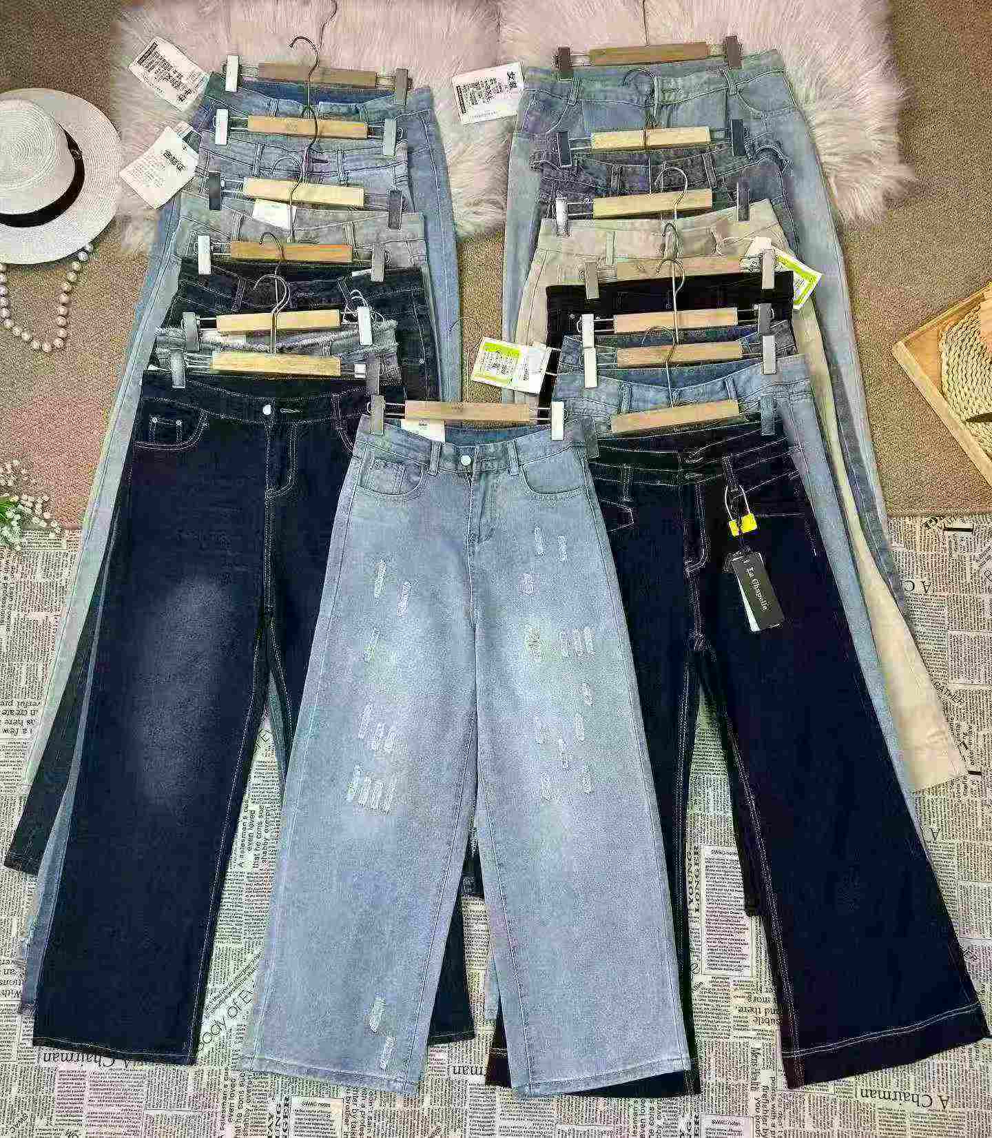 Atacado 1000 Peças de Calças Jeans Femininas de Algodão Lavado de Estilos Misturados - Image 3