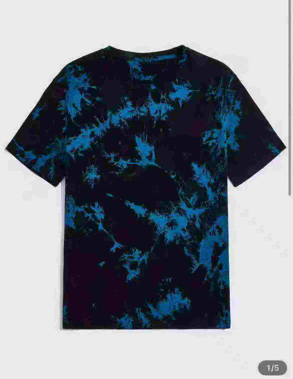 Ulguji tie-dye tomchi bosma paxtali qisqa yengli katta o'lchamli kundalik futbolkalar, 1200 dona - Image 7
