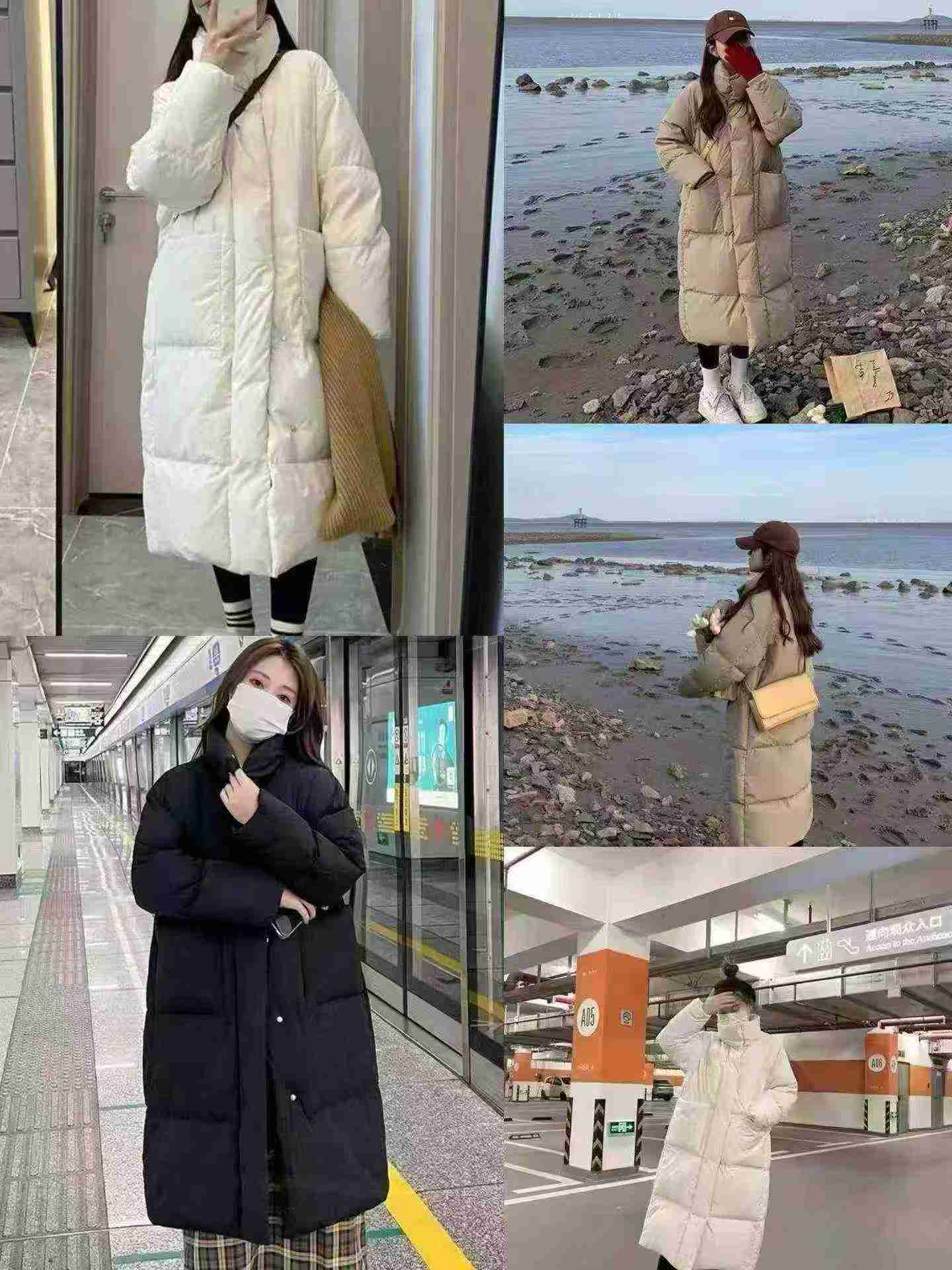8882 Piezas Chaquetas acolchadas gruesas de invierno de longitud media para mujer - Image 2