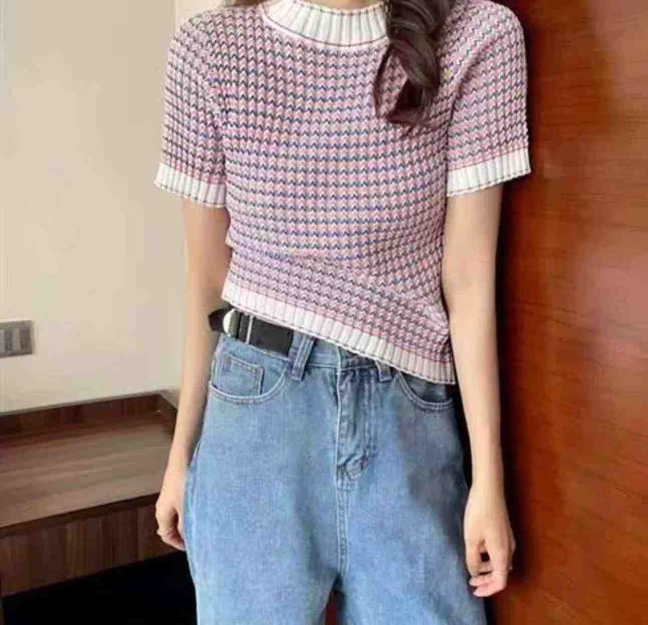 Summer New Rainbow Design Slim Fit Knitted Short Sleeve T-shirt, 750 Pieces - Image 7