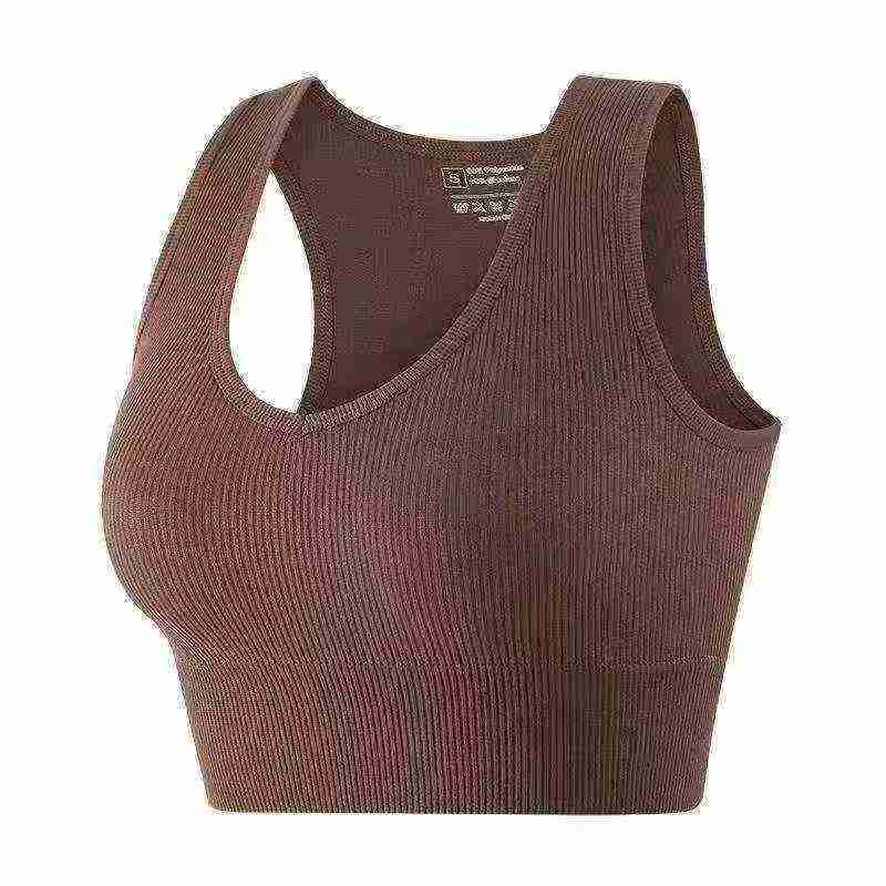 430 Helai Jenama CHYRll Tank Top Sukan Yoga Berusuk Regangan Tinggi - Image 6