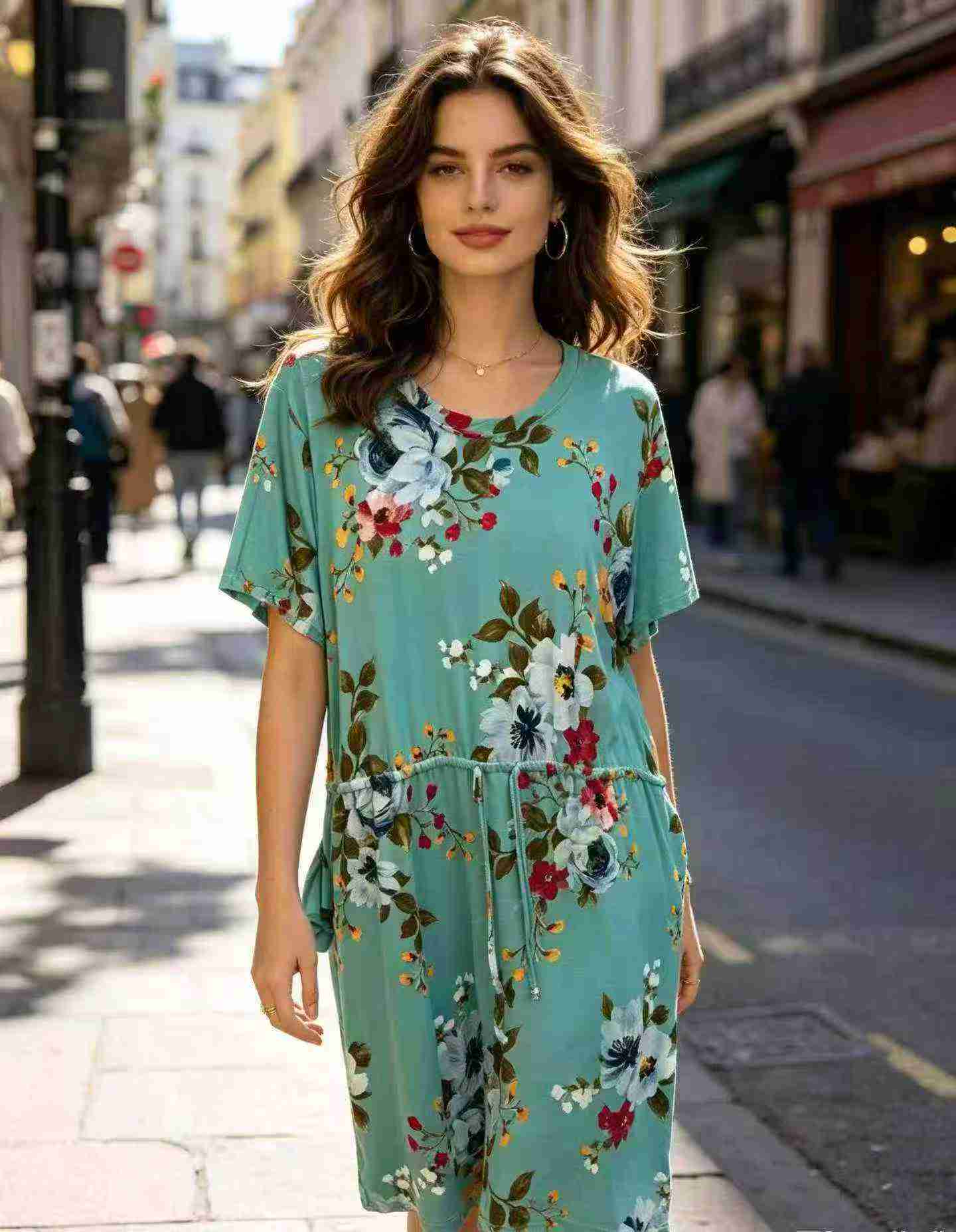 300 pièces de robes pour femmes de grandes tailles de style euro-américain avec poches - Image 8