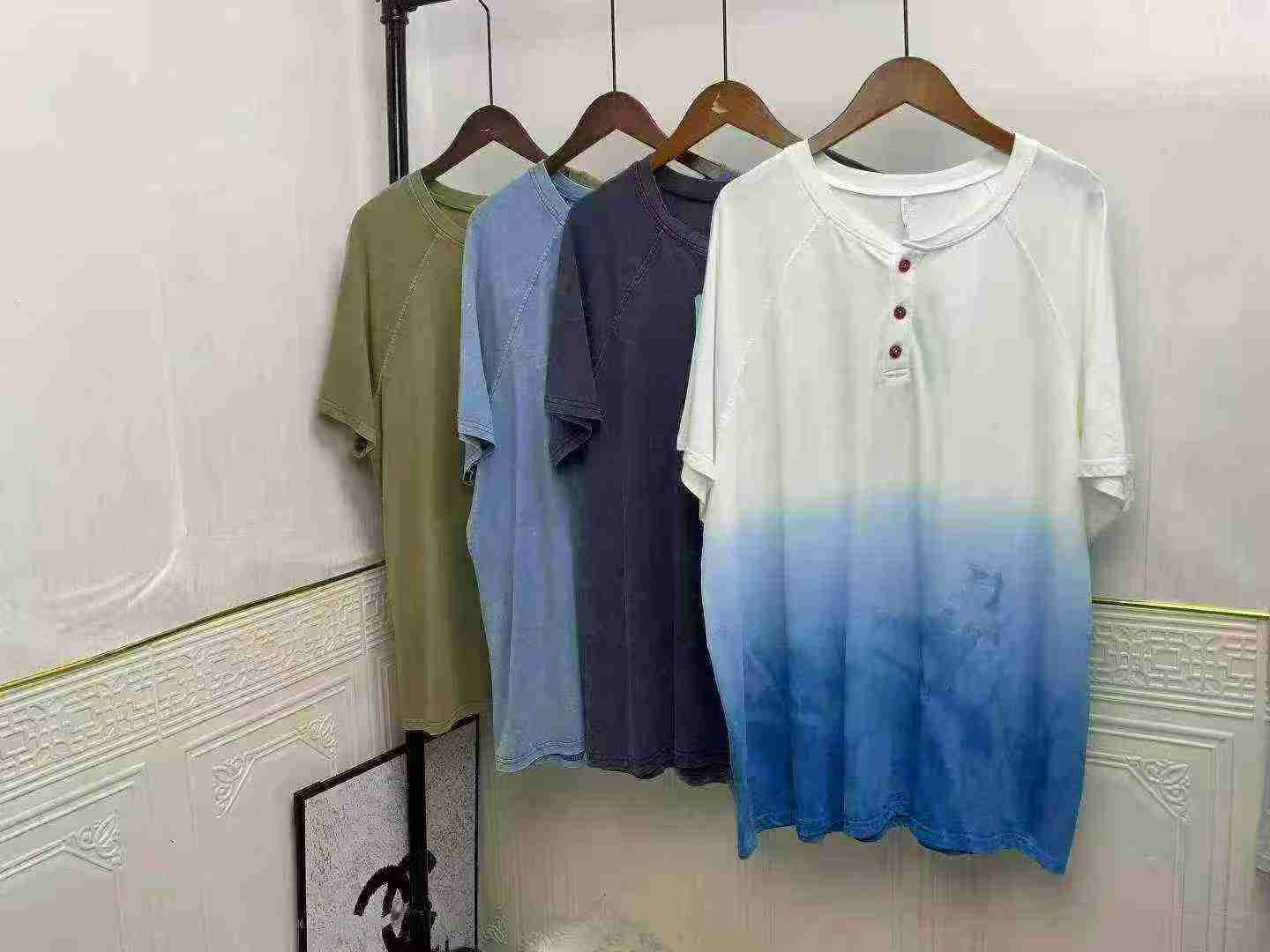 1036 Pcs European American Oversized Washed Cotton Men's T-Shirts S-3XL - Image 2