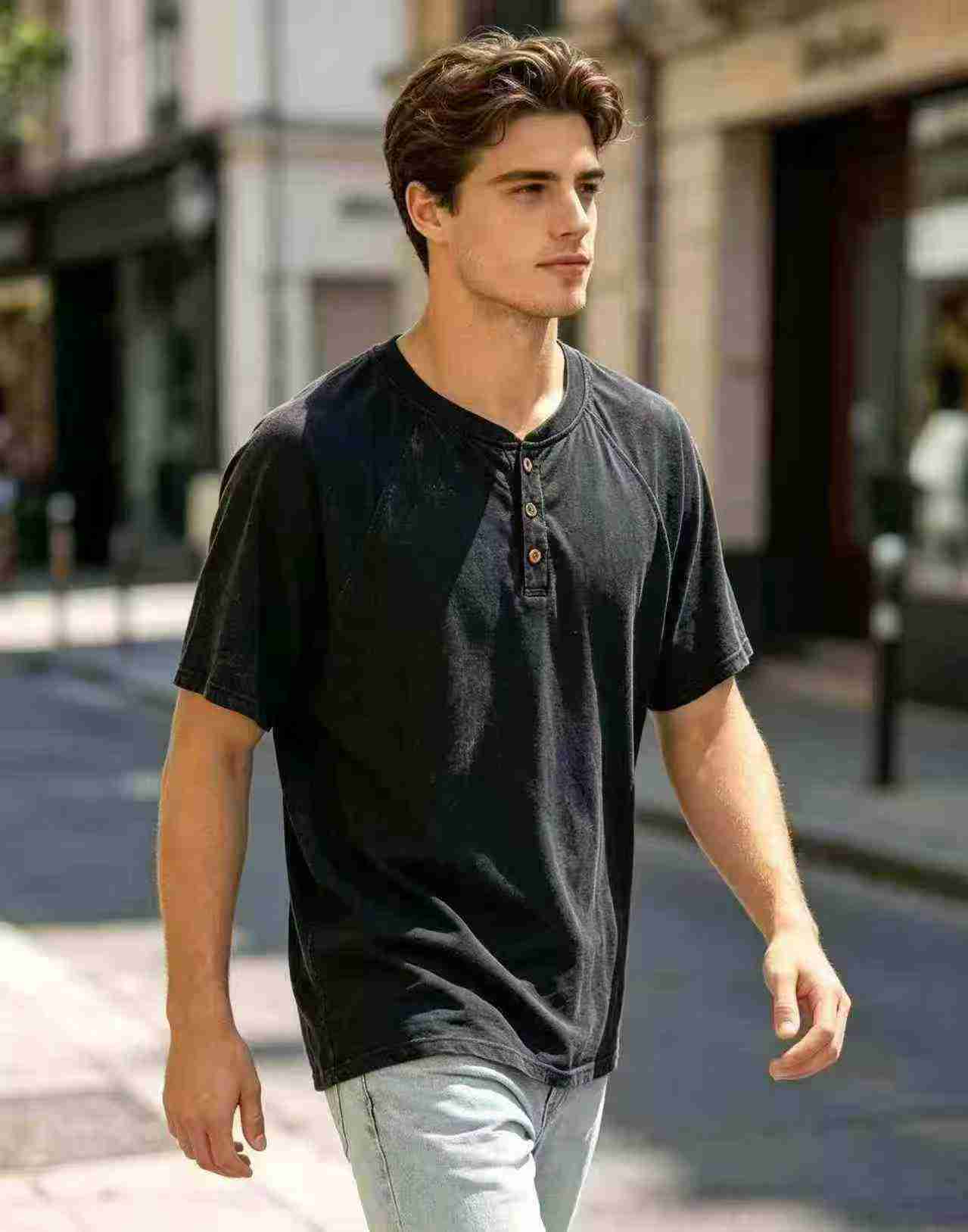 1036 Pcs European American Oversized Washed Cotton Men's T-Shirts S-3XL - Image 7