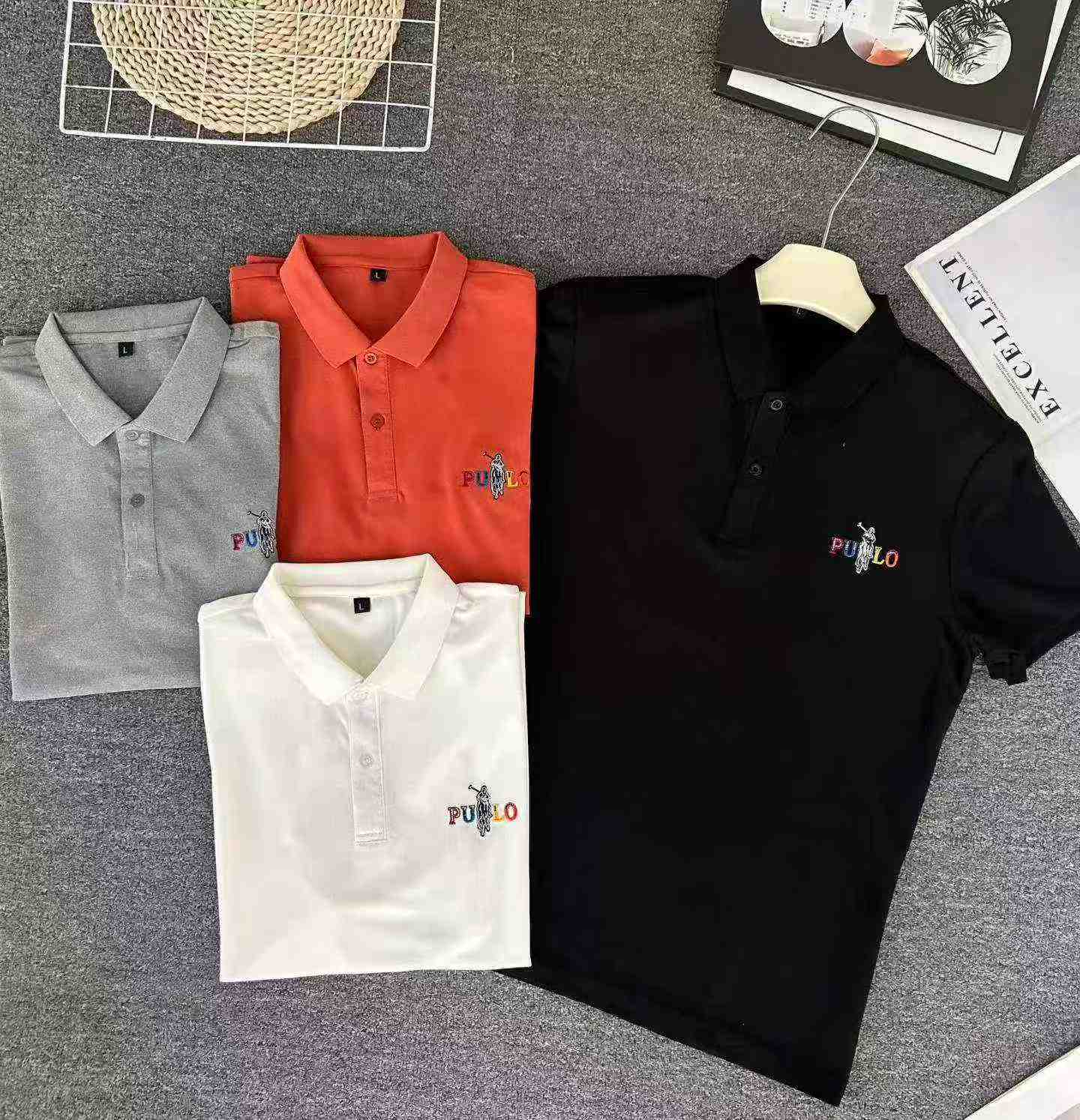 700 Pieces Whole Order Men's Embroidered Cotton Short Sleeve Big Size Polo T-Shirts - Image 4