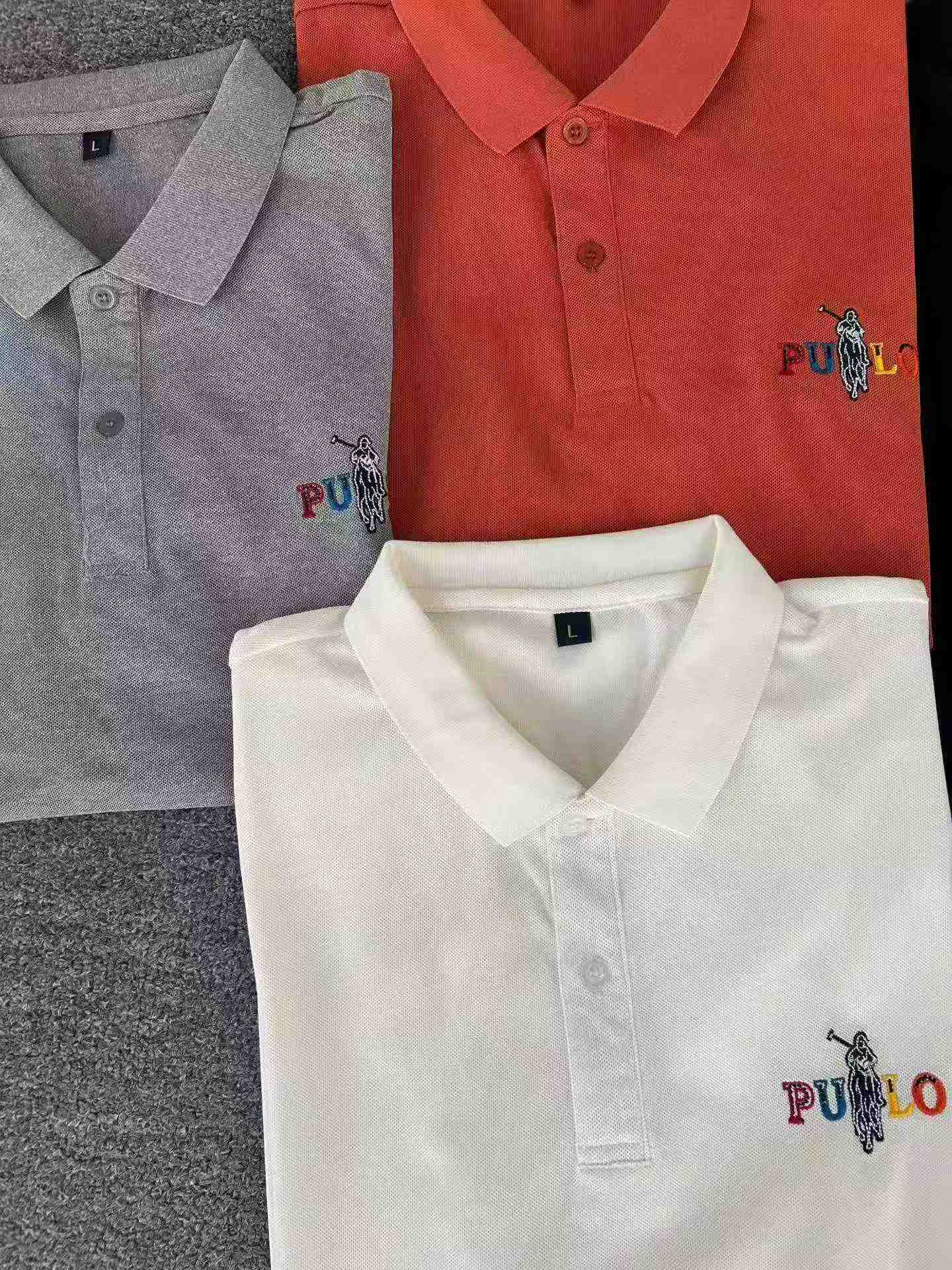 700 Pieces Whole Order Men's Embroidered Cotton Short Sleeve Big Size Polo T-Shirts - Image 6