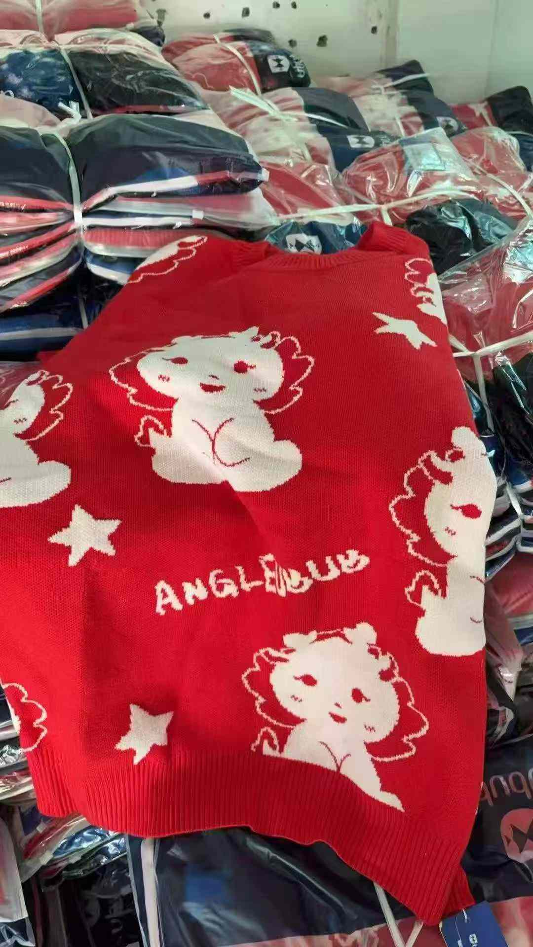 เสื้อสเวตเตอร์พูลโอเวอร์ทรงหลวมลายการ์ตูนจาการ์ด สวมใส่ได้ทั้งชายและหญิง สำหรับฤดูใบไม้ร่วงและฤดูหนาว สต็อกจำนวน 2770 ชิ้น - Image 9