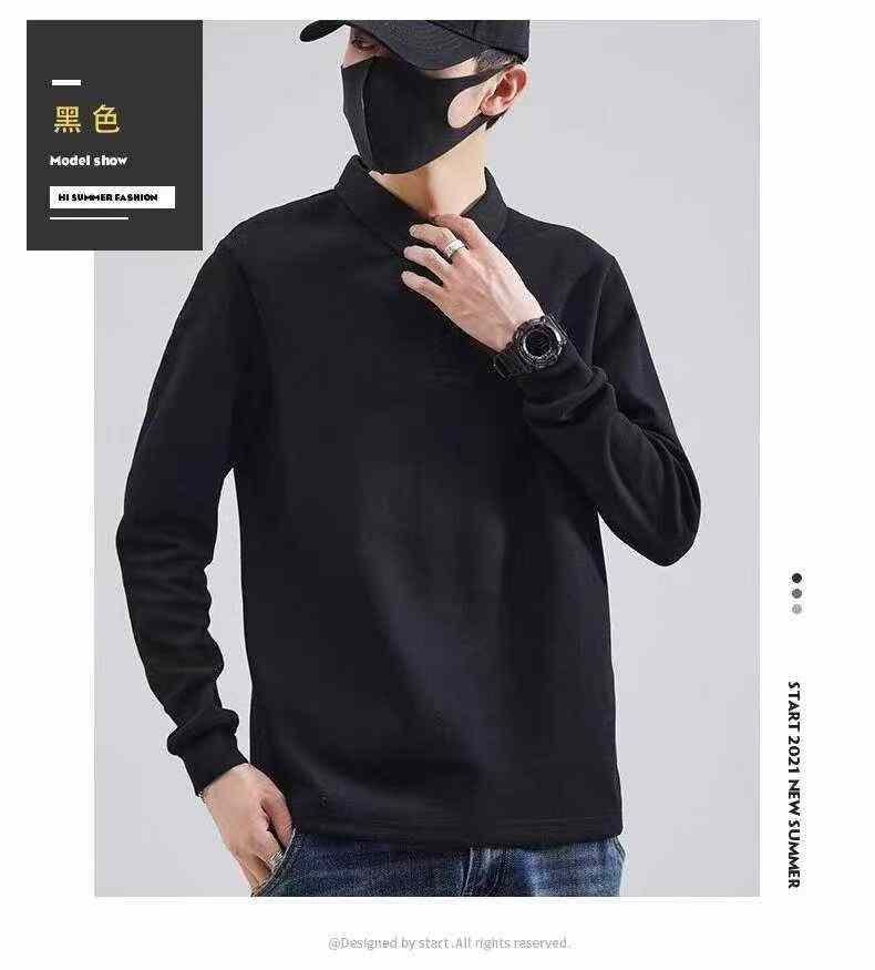 New Spring Autumn Men's Business Casual Solid Long Sleeve Polo Shirts, 5pcs Per Pack, Multi-color, Size M-4XL, Total 2008pcs - Image 4