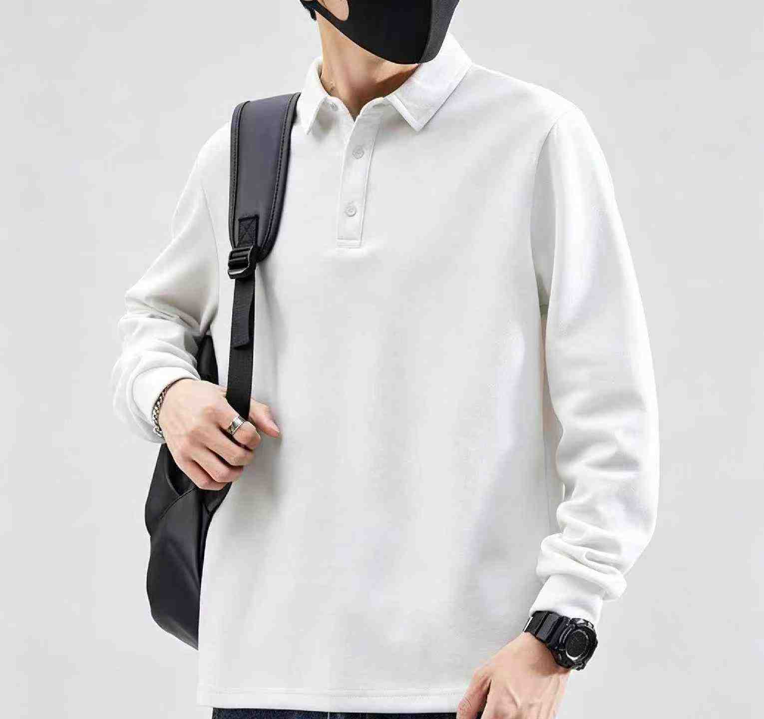 新款秋冬男裝刷毛長袖Polo衫 748件 批發庫存 - Image 4