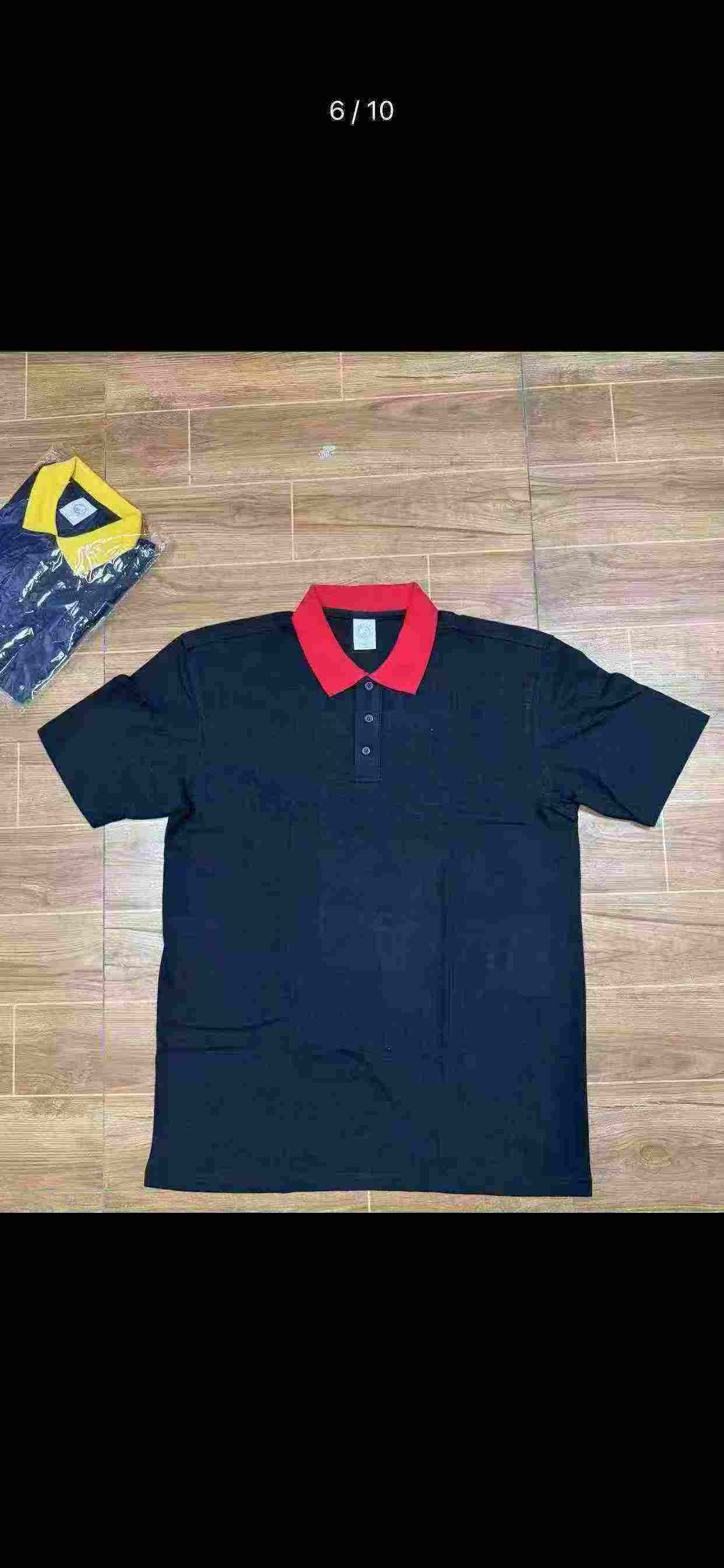 9650 Pièces de T-shirts pour hommes à col à manches courtes, Noir et Bleu roi, tailles M-3XL - Image 3
