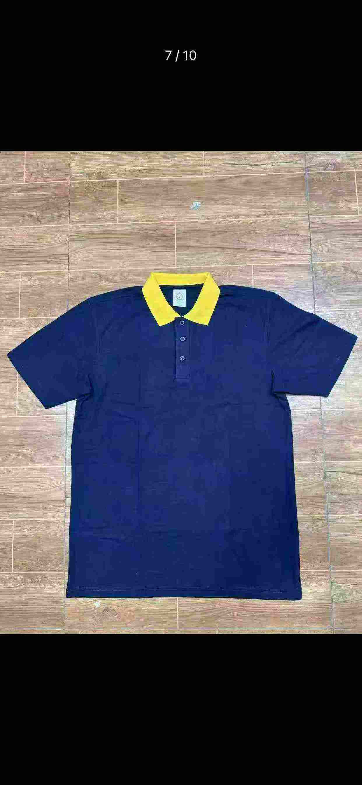 9650 Pièces de T-shirts pour hommes à col à manches courtes, Noir et Bleu roi, tailles M-3XL - Image 4