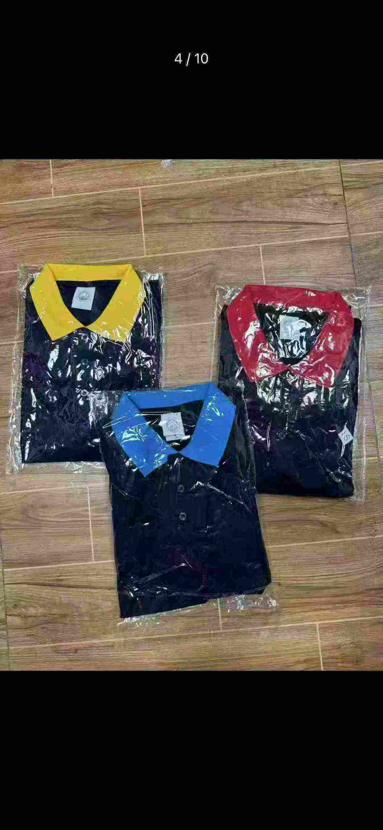 9650 Pièces de T-shirts pour hommes à col à manches courtes, Noir et Bleu roi, tailles M-3XL - Image 6