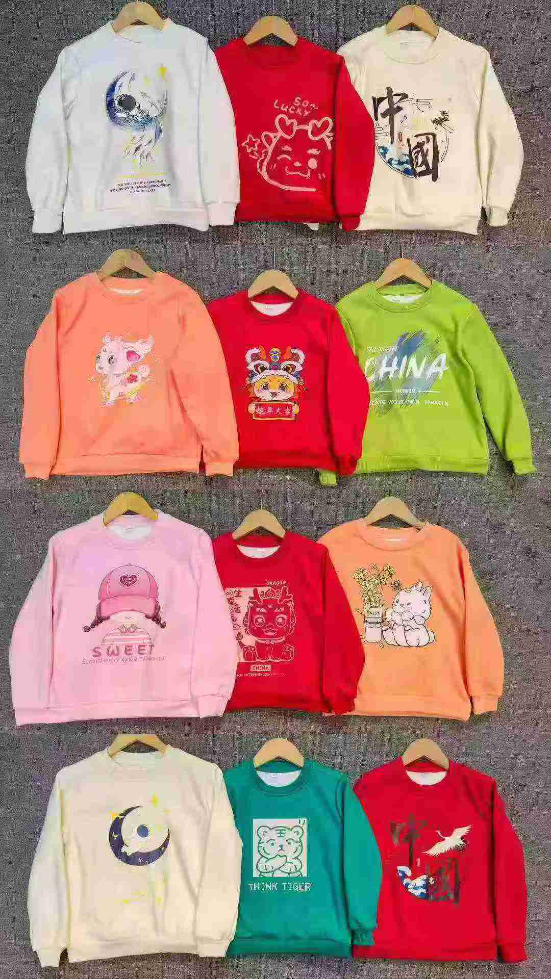 1560 Adet Sonbahar Kış Erkek Kız Büyük Çocuklar Polar Baskılı Sweatshirtleri - Image 8