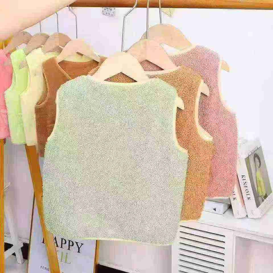 لڑکے اور لڑکیاں بچوں کے ٹیڈی فلیس پیڈڈ ویسٹ، سائز 80-100، 5200 ٹکڑے - Image 4