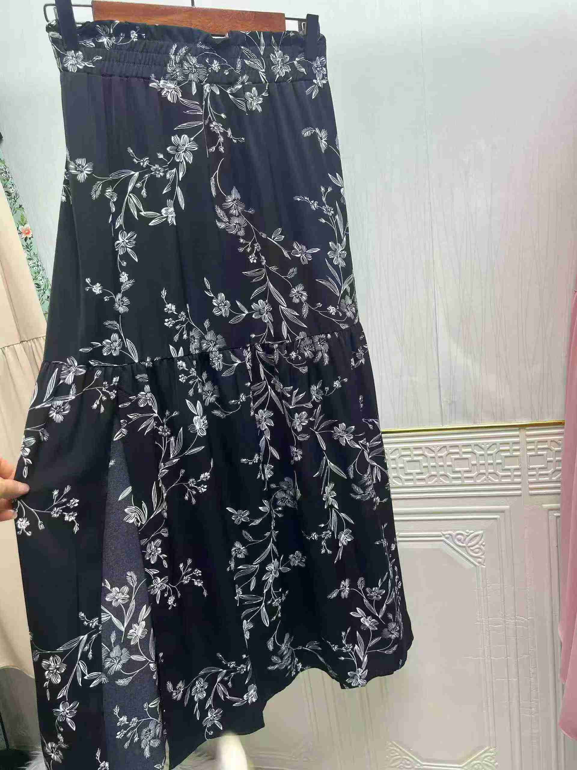 380 Pcs European American Plus Size Slit Chiffon Skirts - Image 9