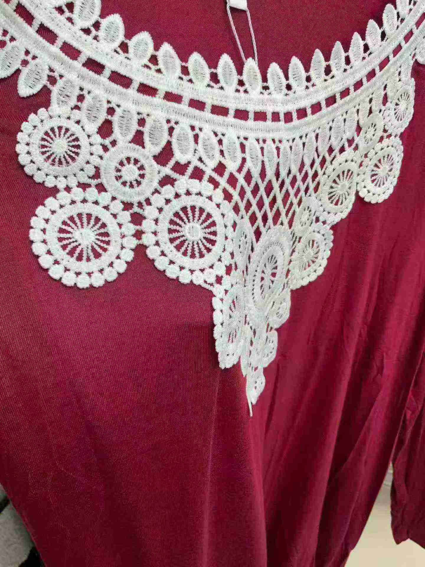 717 Peças Tops de Renda, Algodão Modal Plus Size Estilo Europeu e Americano CTY0019 - Image 4