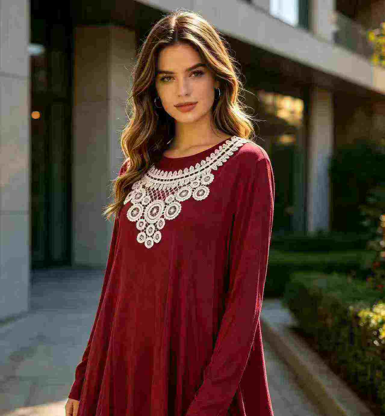 717 Peças Tops de Renda, Algodão Modal Plus Size Estilo Europeu e Americano CTY0019 - Image 8