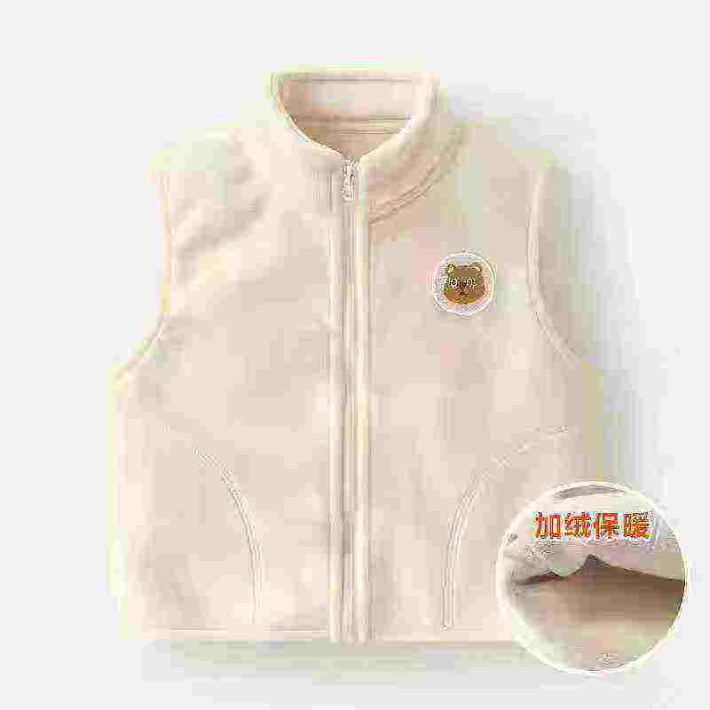 345 dona yuqori sifatli fleece astarli kuz va qish mavsumi bolalar uchun kashta tikilgan kamzullar - Image 3