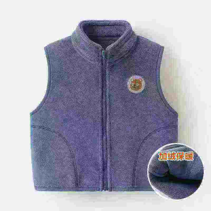 345 dona yuqori sifatli fleece astarli kuz va qish mavsumi bolalar uchun kashta tikilgan kamzullar - Image 5