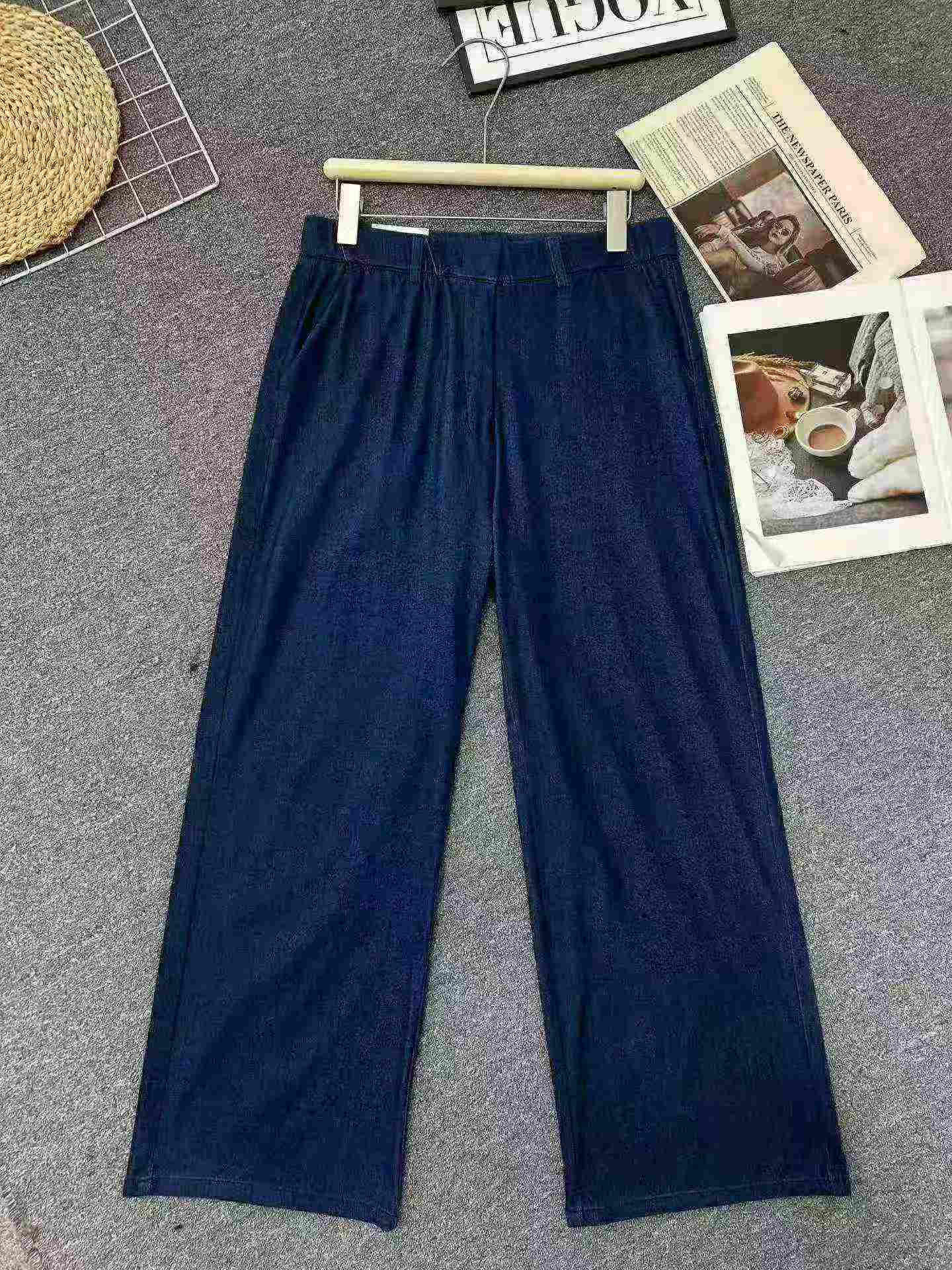 534 Dona Ayollarning Yozgi Koreyscha Yuqori Belli Tensel Cho'ziluvchan Denim Keng Oyoqli Shimlari - Image 6