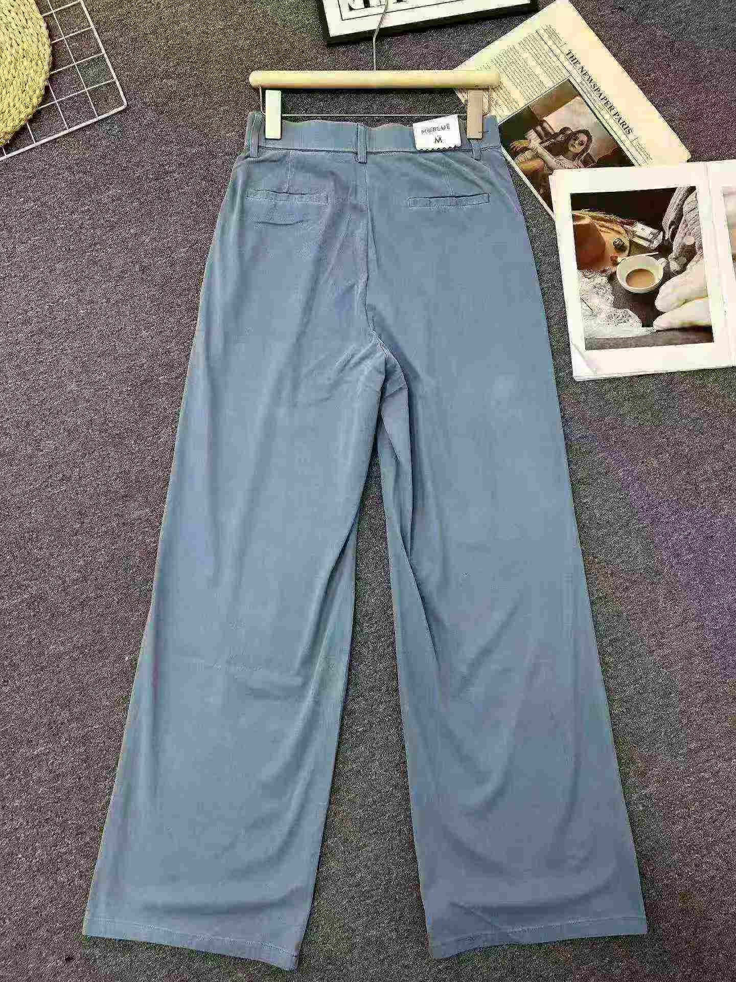 534 Dona Ayollarning Yozgi Koreyscha Yuqori Belli Tensel Cho'ziluvchan Denim Keng Oyoqli Shimlari - Image 8