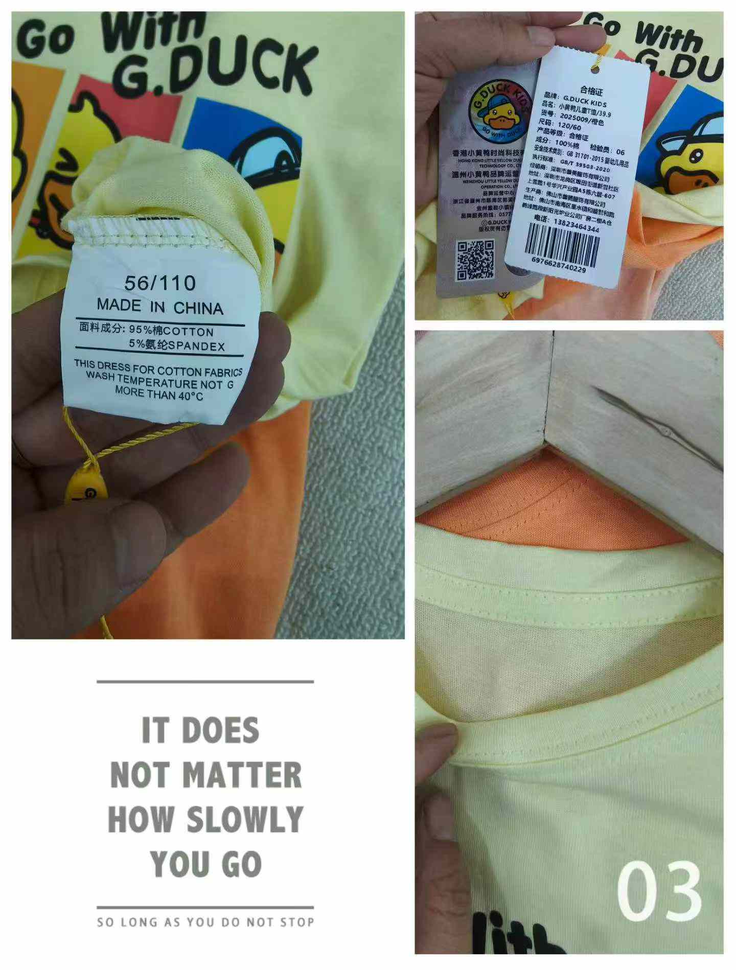 17000 Peças de Camisetas de Algodão de Manga Curta para Crianças da Marca Pato Amarelo Pequeno - Image 8