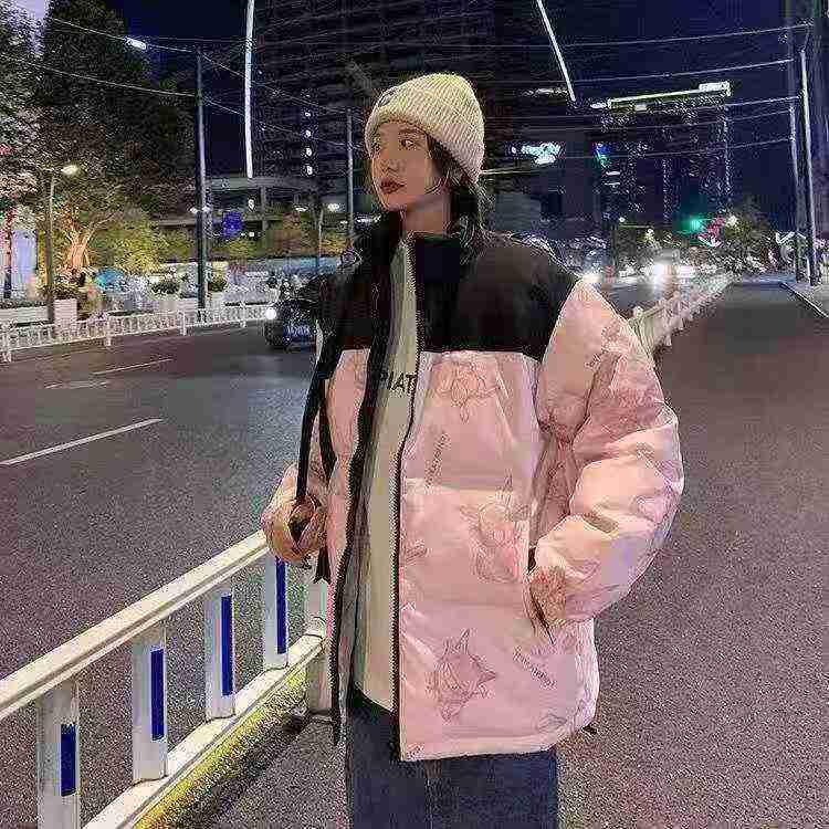 521 pièces de nouvelles doudounes de couple amples à col montant, de style hongkongais issu de la nouvelle tendance chinoise - Image 2