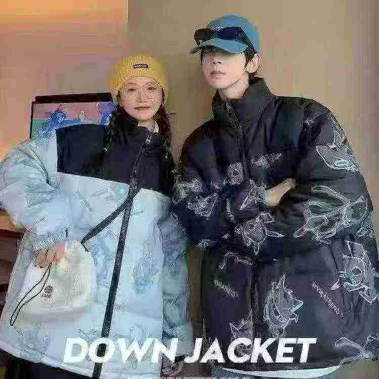 521 pièces de nouvelles doudounes de couple amples à col montant, de style hongkongais issu de la nouvelle tendance chinoise - Image 5