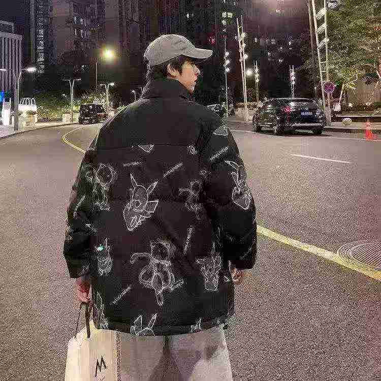 521 pièces de nouvelles doudounes de couple amples à col montant, de style hongkongais issu de la nouvelle tendance chinoise - Image 7
