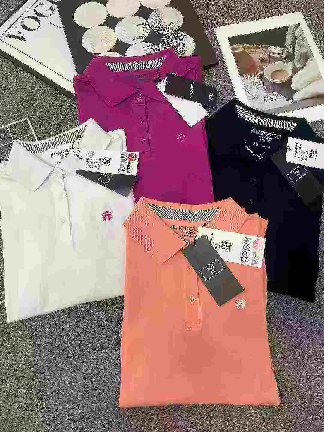 3110件优质品牌棉质女士刺绣长袖翻领Polo T恤 - Image 7