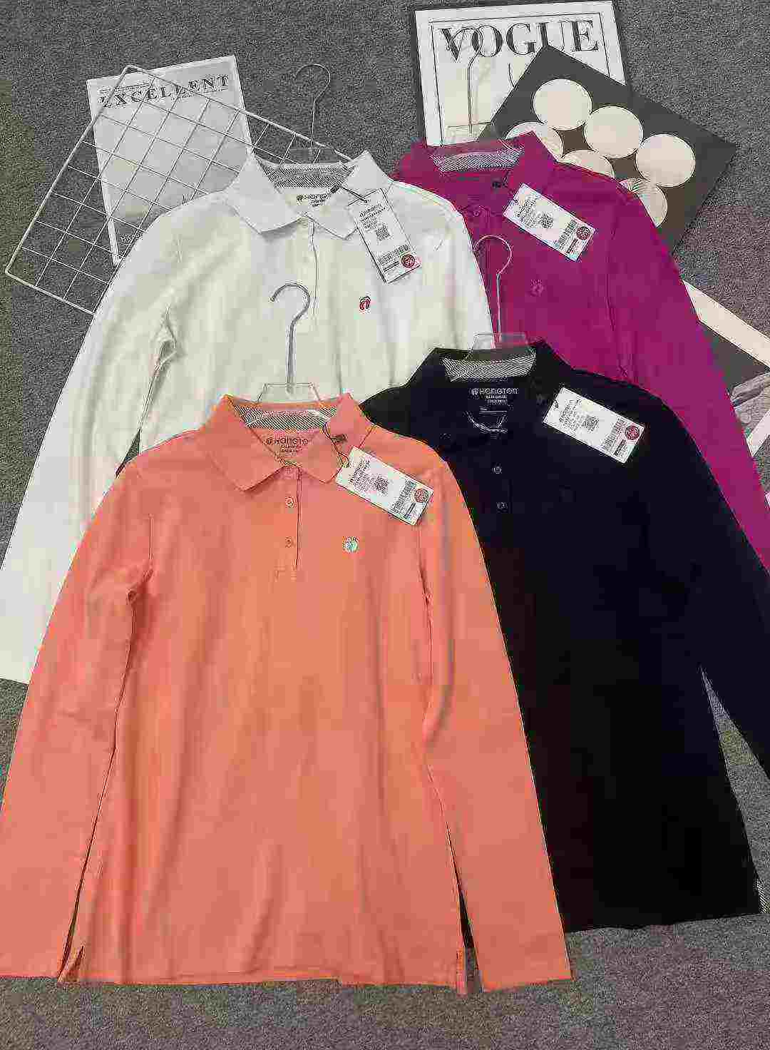 3110件优质品牌棉质女士刺绣长袖翻领Polo T恤 - Image 8