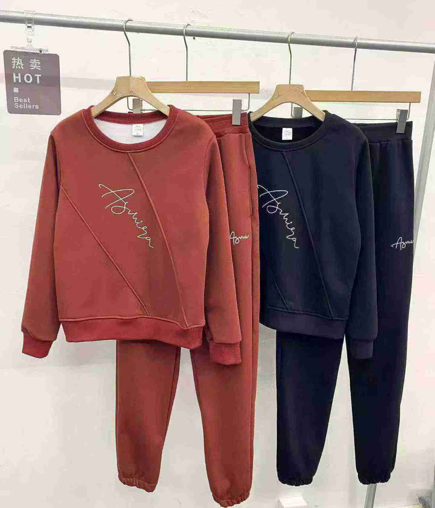 Conjunto de Moletom Esportivo Casual e de Moda com Forro de Fleece Composto de Algodão Novo, 305 Conjuntos - Image 3