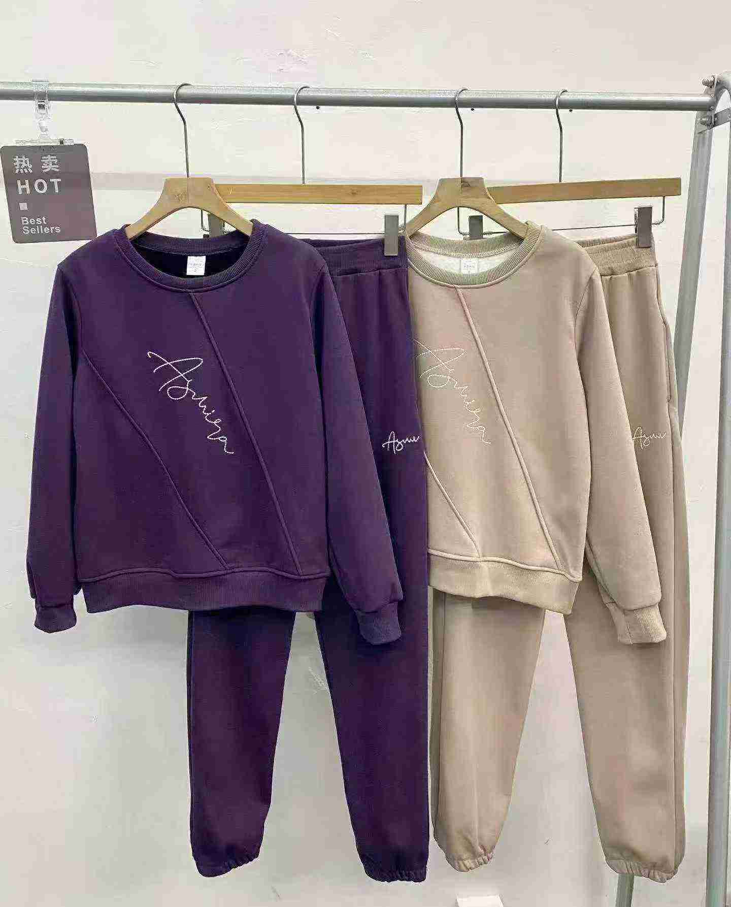 Conjunto de Moletom Esportivo Casual e de Moda com Forro de Fleece Composto de Algodão Novo, 305 Conjuntos - Image 4