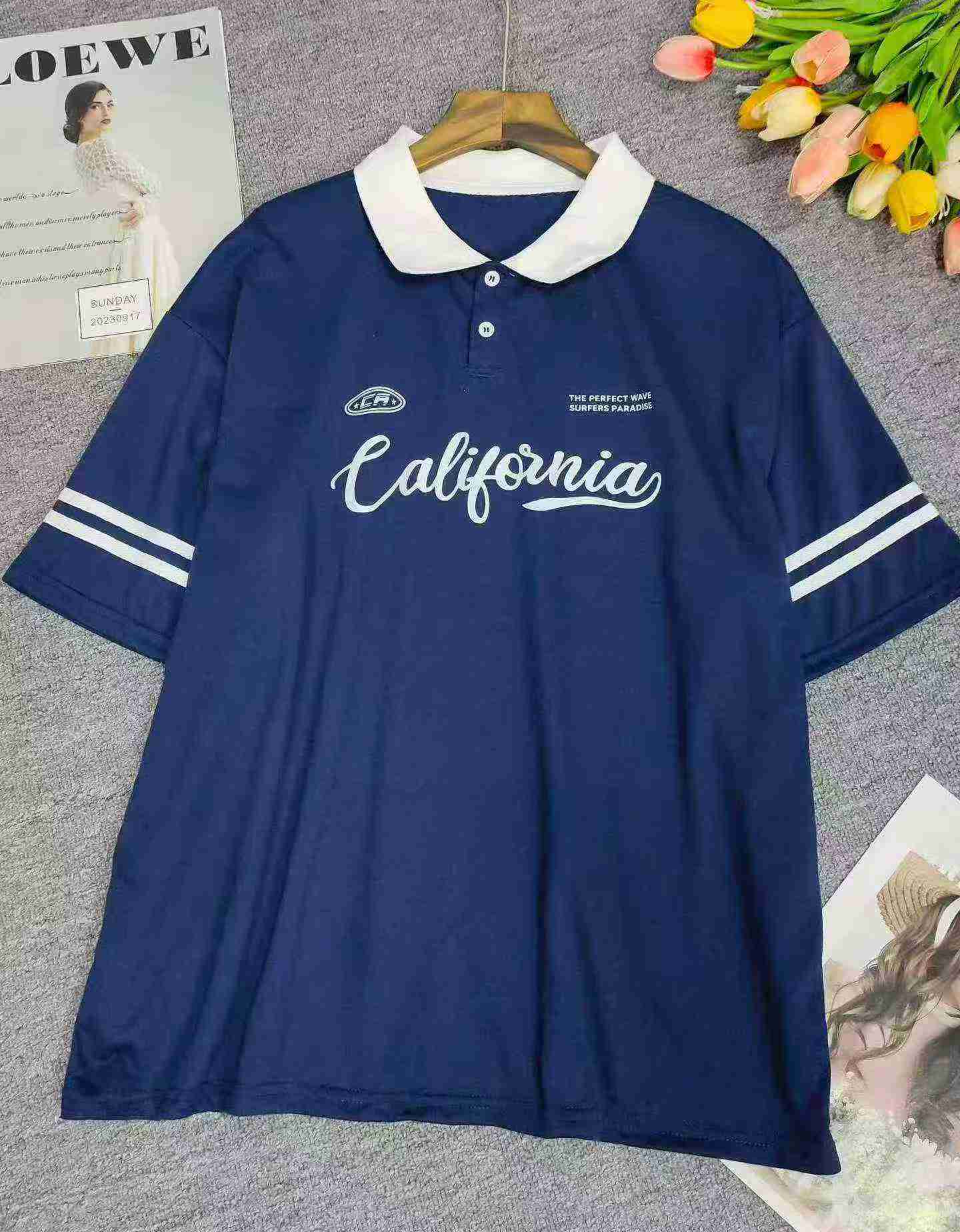 1500 PCS Men's Short Sleeve Printed Collared Polo Shirts M-2XL Individual Packaging - Image 2