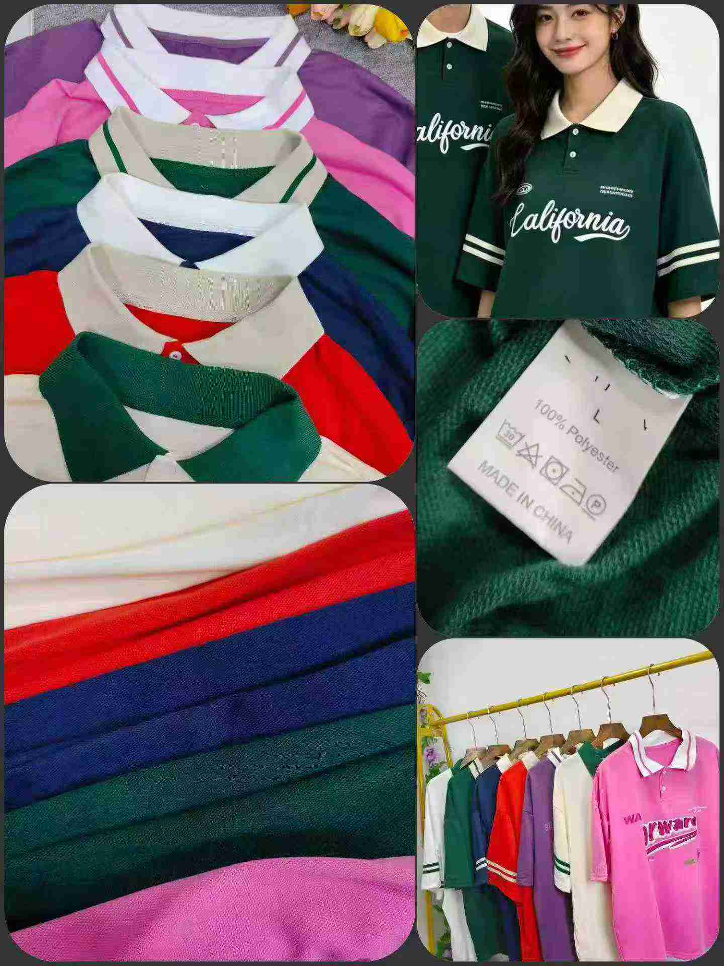 1500 PCS Men's Short Sleeve Printed Collared Polo Shirts M-2XL Individual Packaging - Image 9