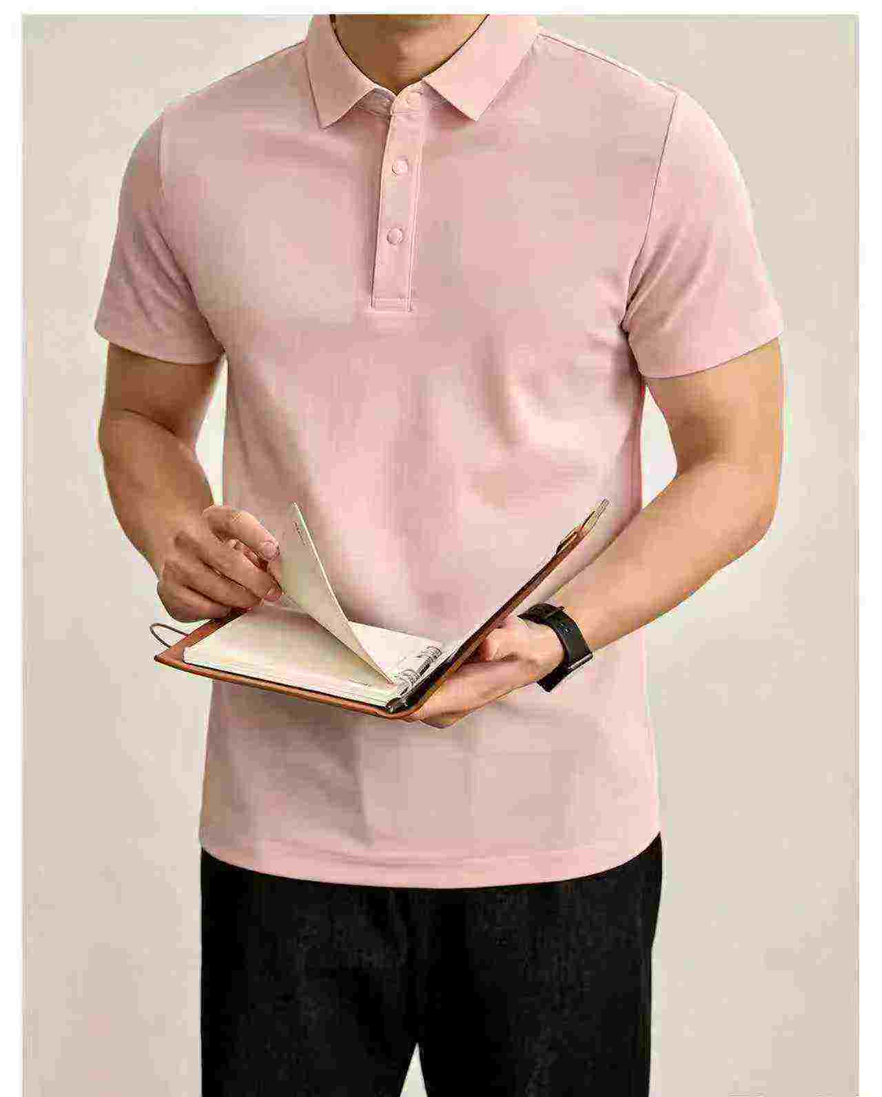 Branded Summer Breathable Men's Commute Short Sleeve Polo Shirt 3315 Pieces - Image 2