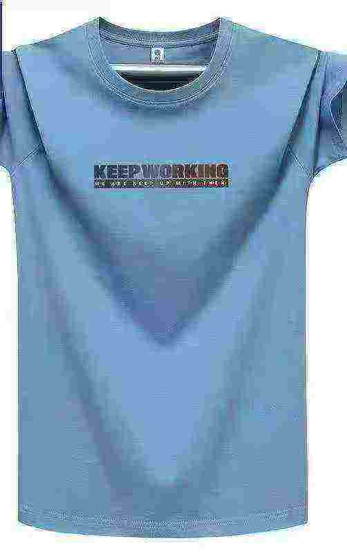 T-shirt décontracté pour homme à manches courtes en coton imprimé, 5 000 pièces en stock, quantité minimum de commande de 100 pièces - Image 8
