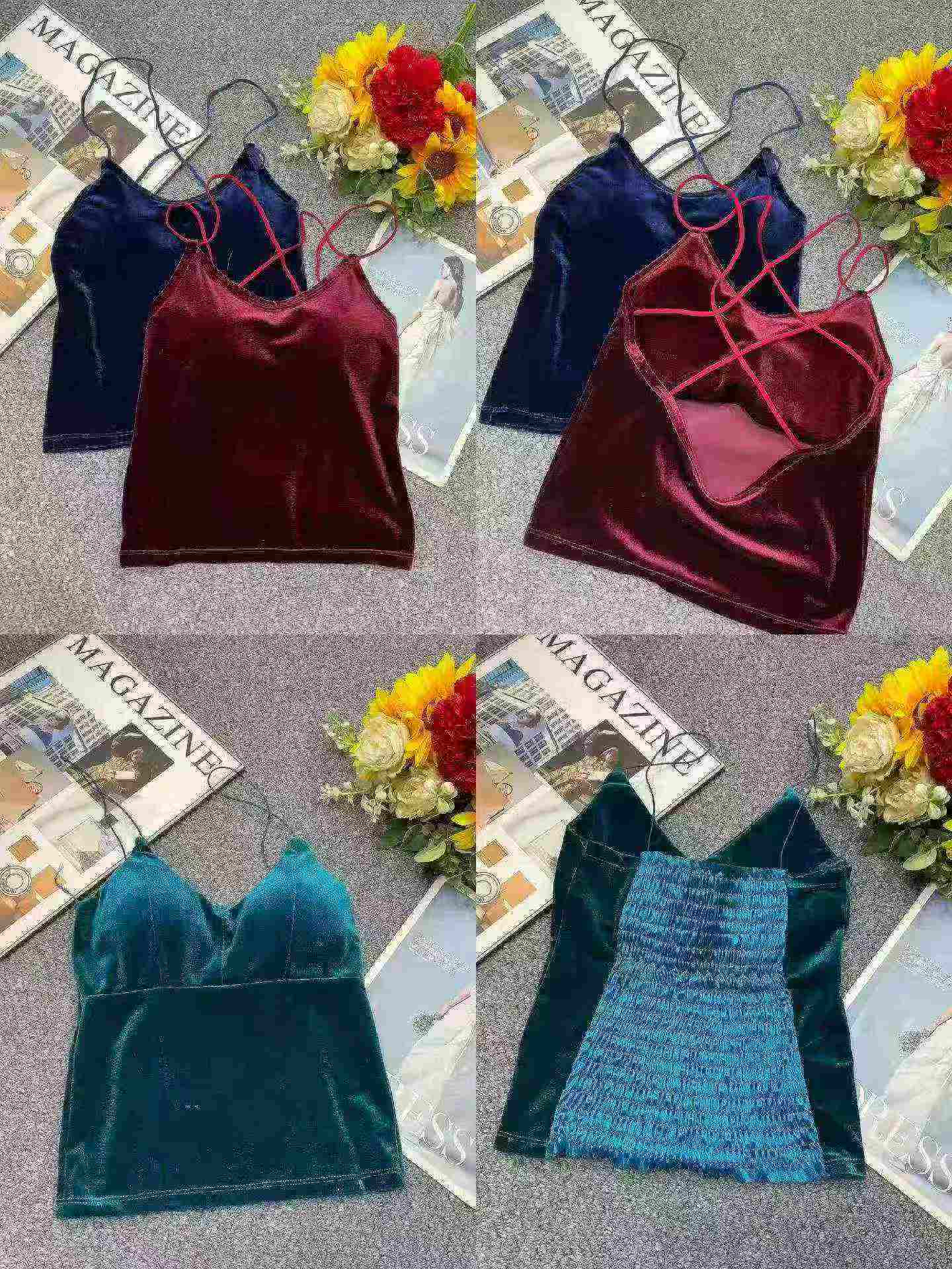 Nouveau débardeur camisole en velours printemps-été avec soutien-gorge intégré, 2200 pièces en gros - Image 4