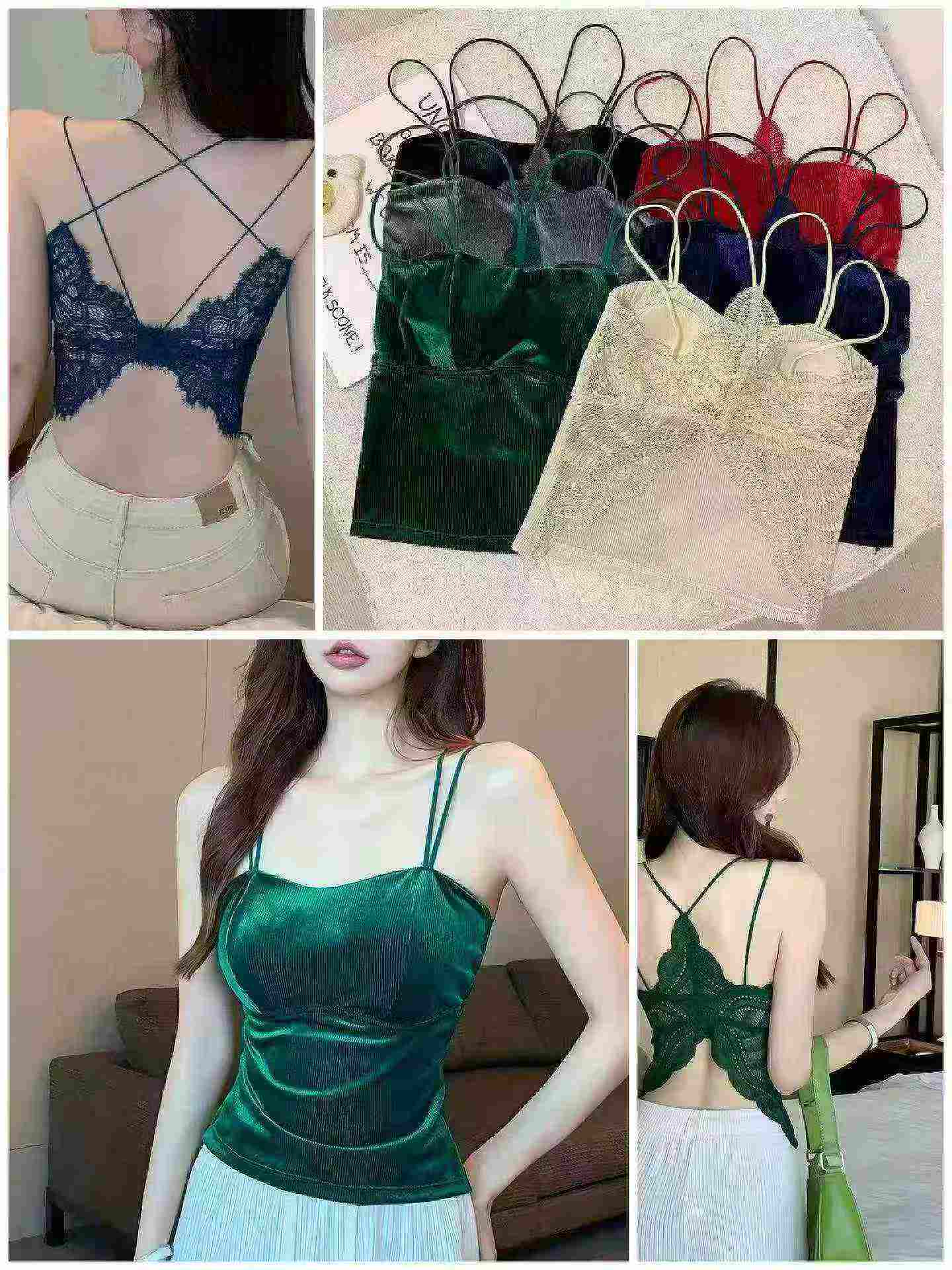 Nouveau débardeur camisole en velours printemps-été avec soutien-gorge intégré, 2200 pièces en gros - Image 8