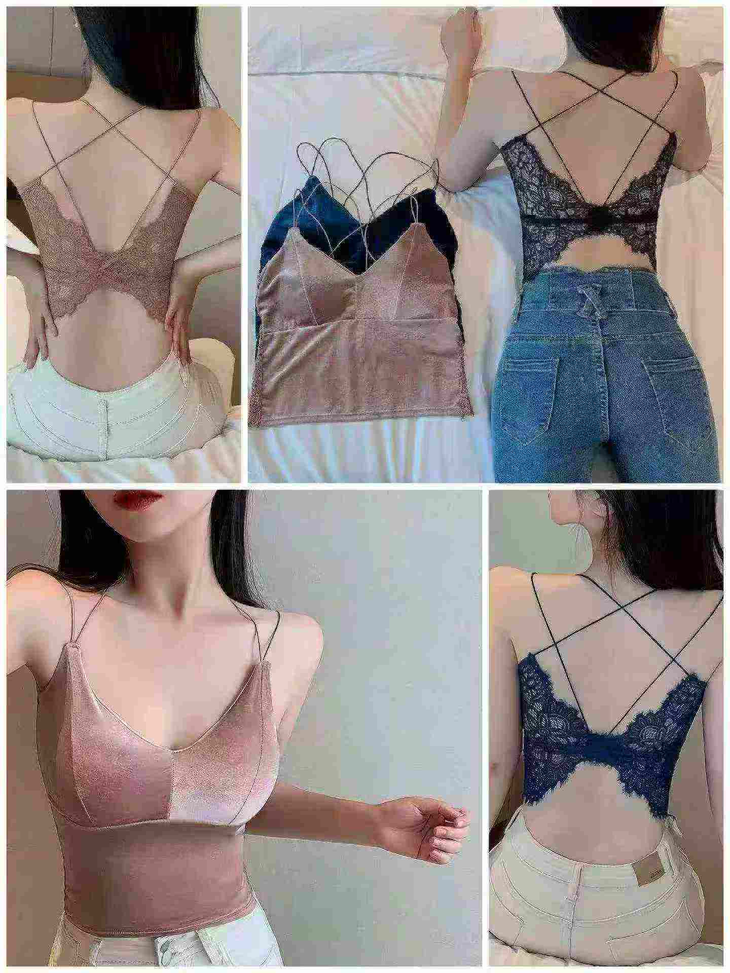 Nouveau débardeur camisole en velours printemps-été avec soutien-gorge intégré, 2200 pièces en gros - Image 9