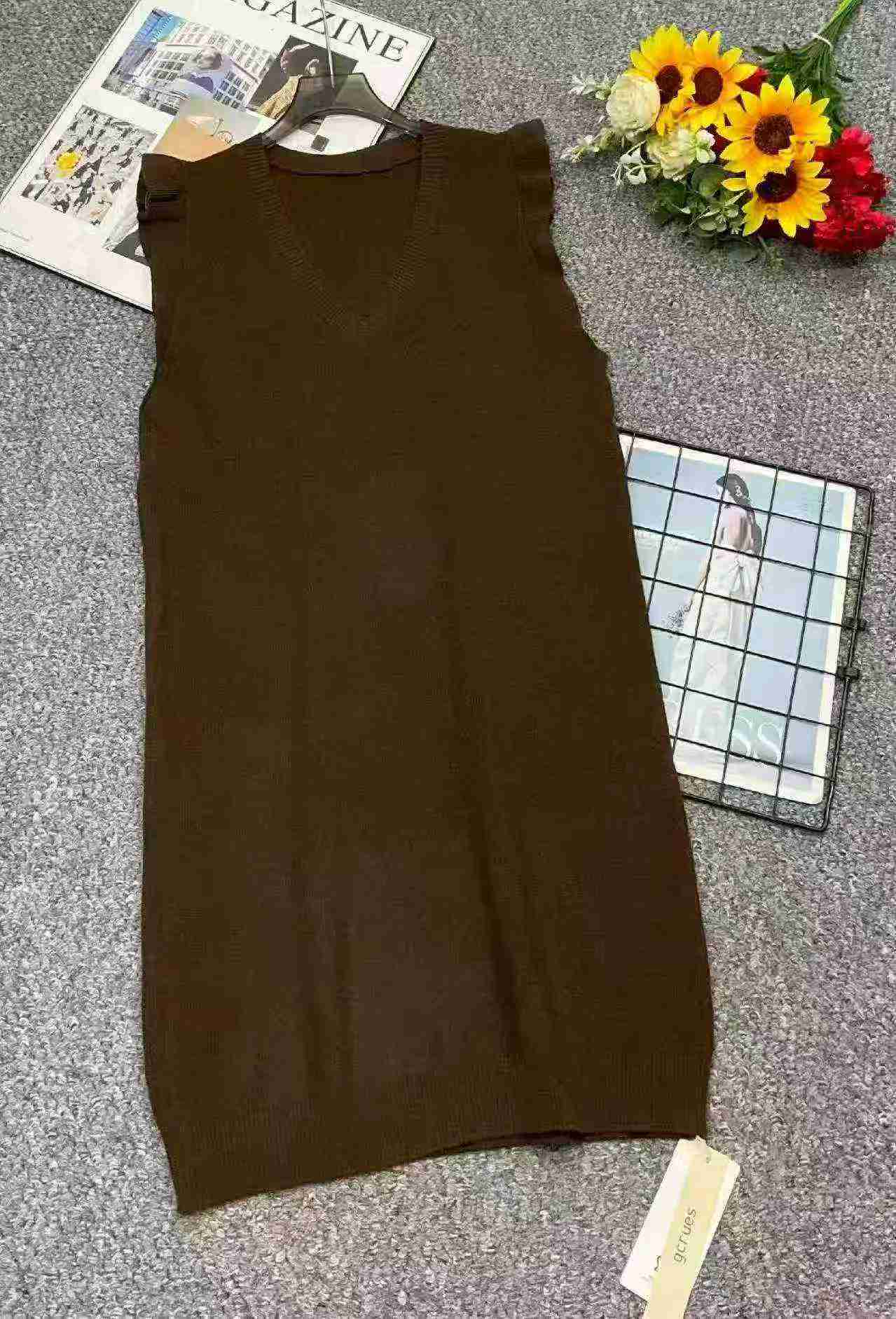 春秋新款甜美荷葉邊針織無袖背心洋裝，300件 - Image 2