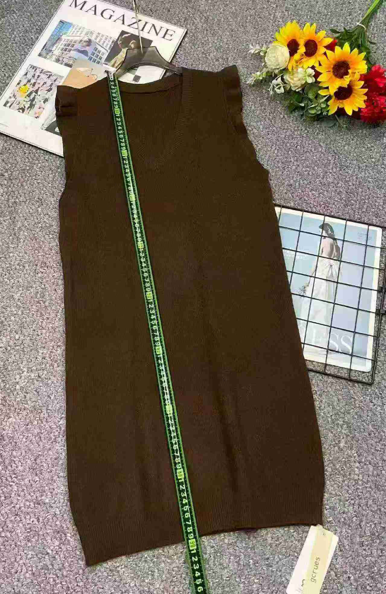春秋新款甜美荷葉邊針織無袖背心洋裝，300件 - Image 3