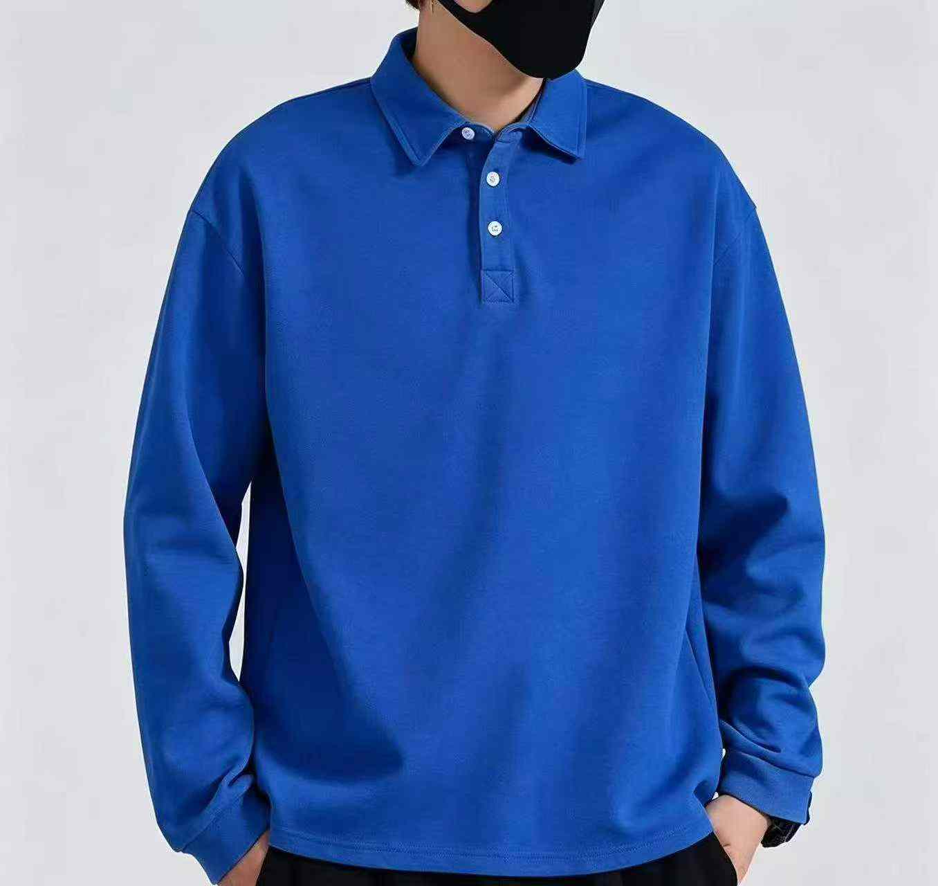 男士翻领长袖Polo衫，总计372件 - Image 4