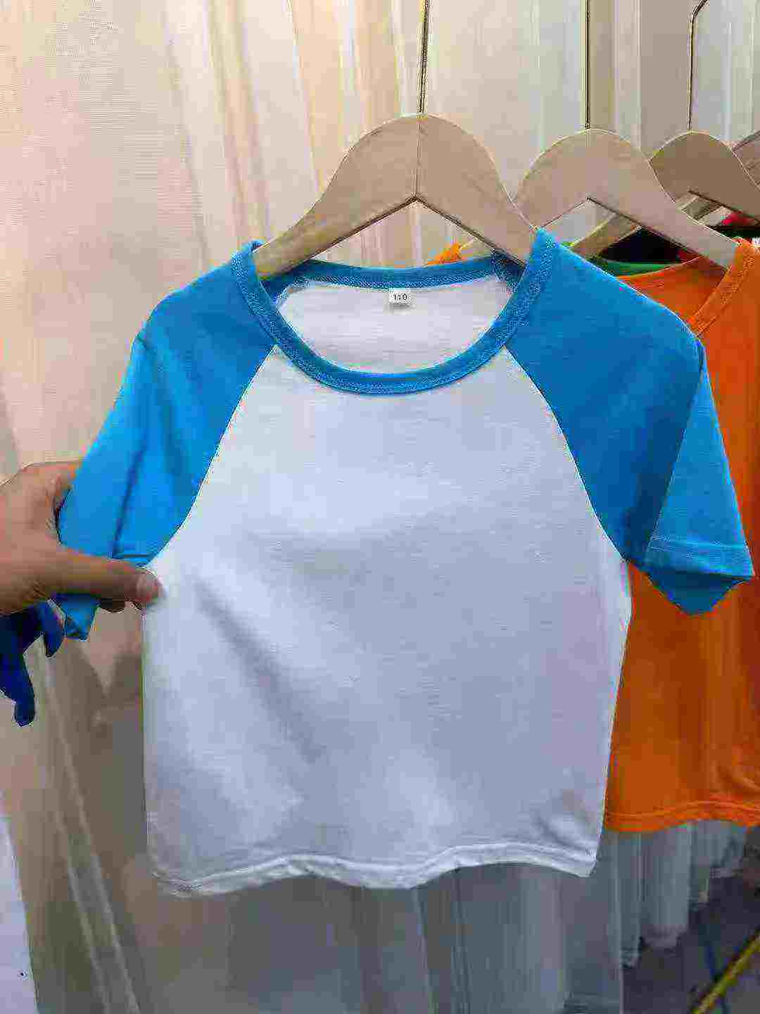 330 Pcs Candy Color Cotton Short Sleeve Kids T-shirts Size 110-130 - Image 3