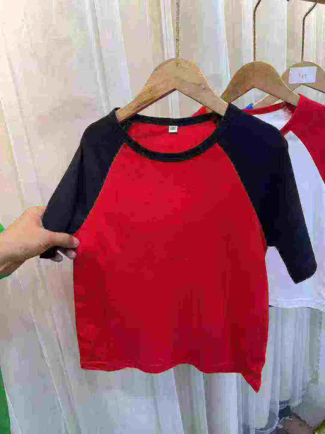 330 Pcs Candy Color Cotton Short Sleeve Kids T-shirts Size 110-130 - Image 6